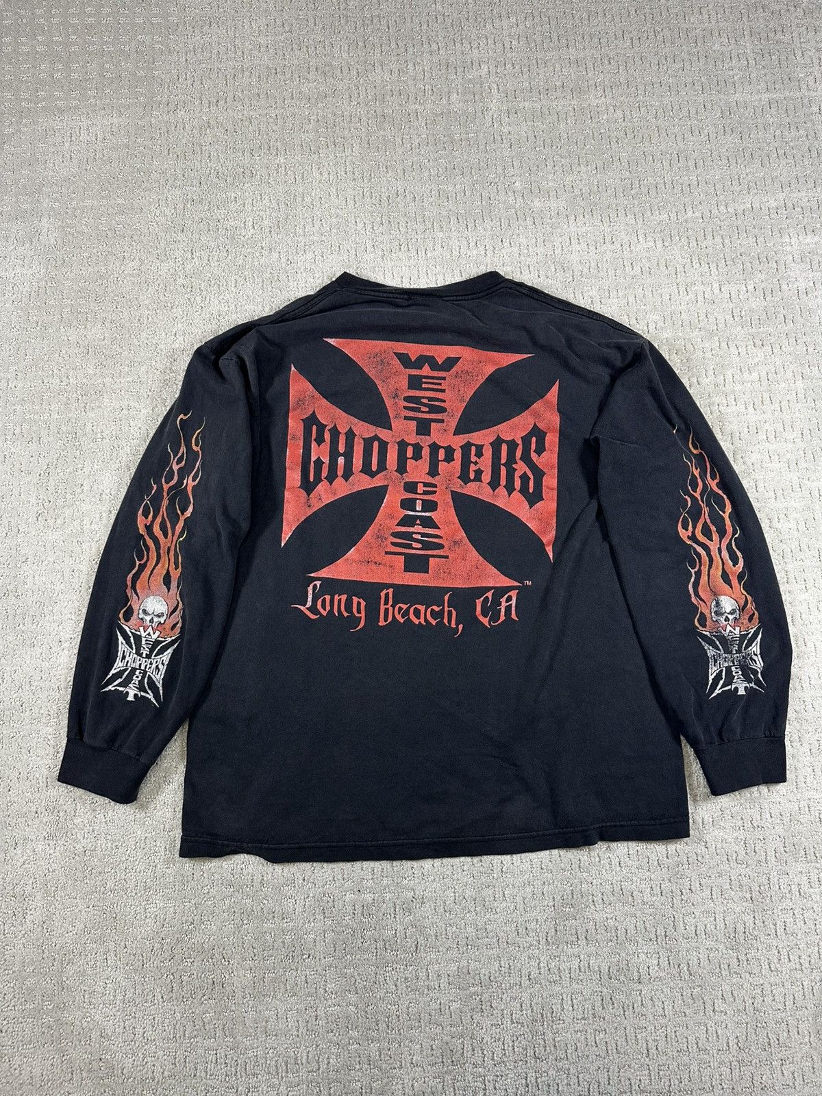 West Coast Choppers Vintage West Coast choppers skull flame long sleeve Size US XL / EU 56 / 4 - 1 Thumbnail