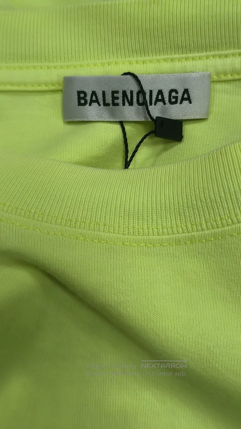 Balenciaga Balenciaga Wave Logo Fluorescent Yellow Printed Short Slee Size US S / EU 44-46 / 1 - 3 Thumbnail