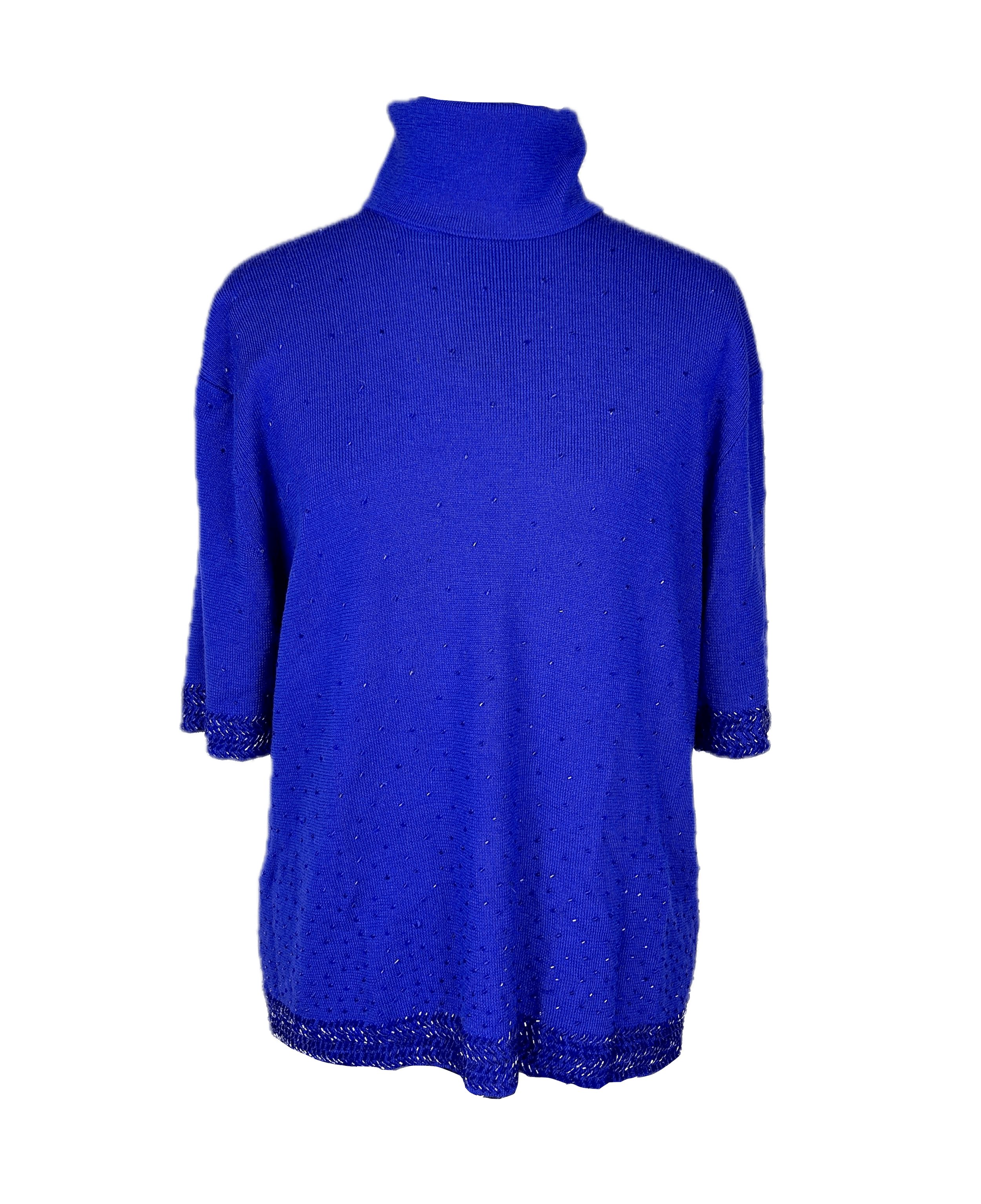 Vintage Dana Buchman Merino Wool Beaded Sweater Size XL / US 12-14 / IT 48-50 - 1 Thumbnail