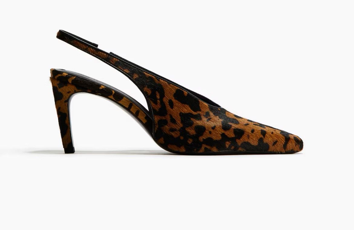 H&M H&M leather sling back animal print heels Size US 6 / IT 36 - 7 Thumbnail