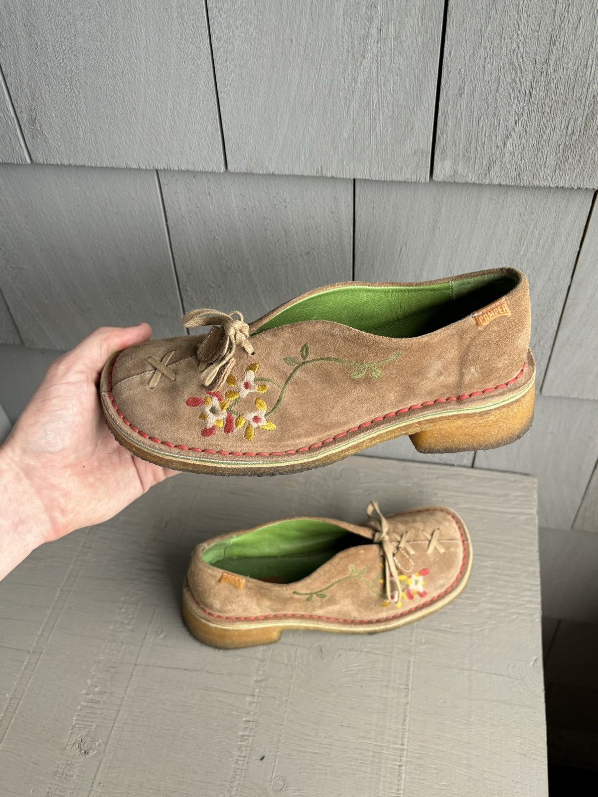 Camper × Designer Camper Mary Janes Suede Embroidered Crepe Sole Loafer Boot 6 Size US 6 / IT 36 - 3 Thumbnail