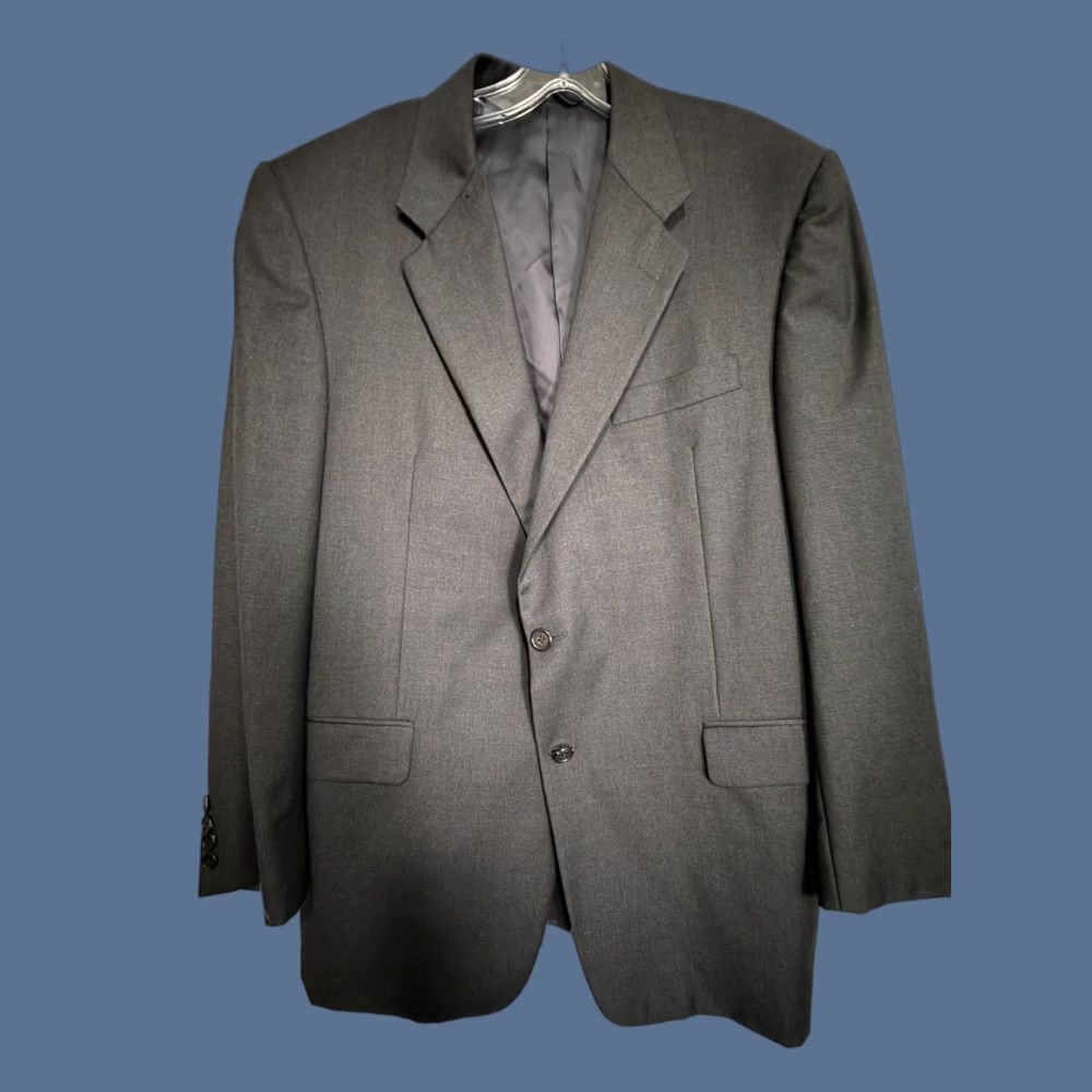 Vintage Hickey Freeman Suit Jacket Mens 44 Gray 100% Wool Loro Piana Boardroom USA Size 44R - 1 Thumbnail