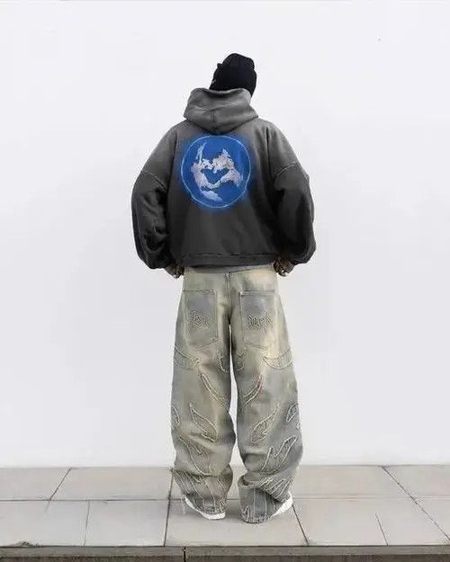 Japanese Brand × Vintage Men's wide leg jeans in y2k style Size US 32 / EU 48 - 2 Thumbnail