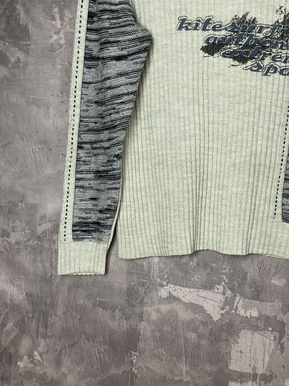 Tribal Streetwear × Vintage Y2K VTG 2000s Japanese 3D Striped Knit Sweater Size US M / EU 48-50 / 2 - 5 Thumbnail