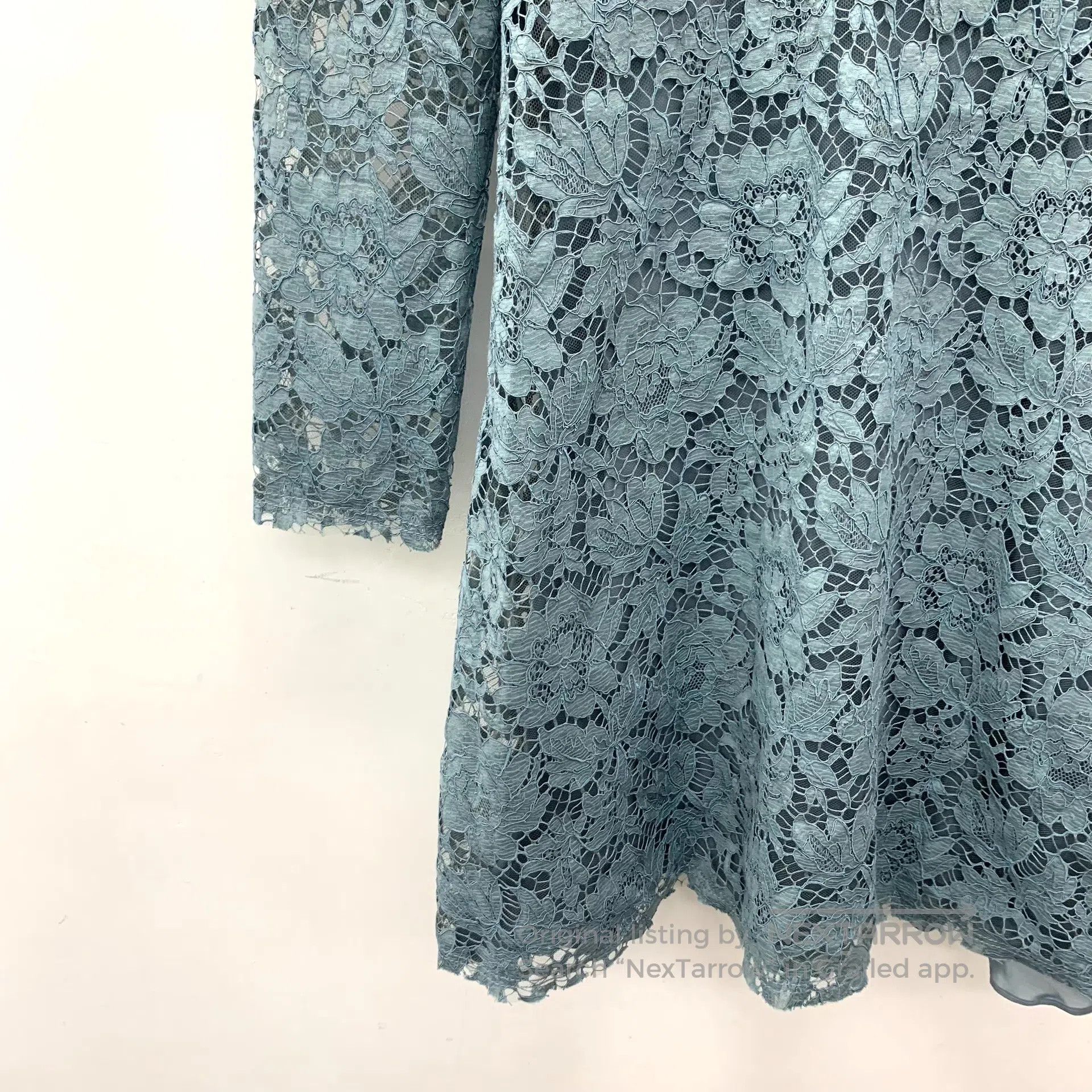 Valentino Valentino Blue floral openwork embroidery mulberry silk ro Size S / US 4 / IT 40 - 4 Thumbnail