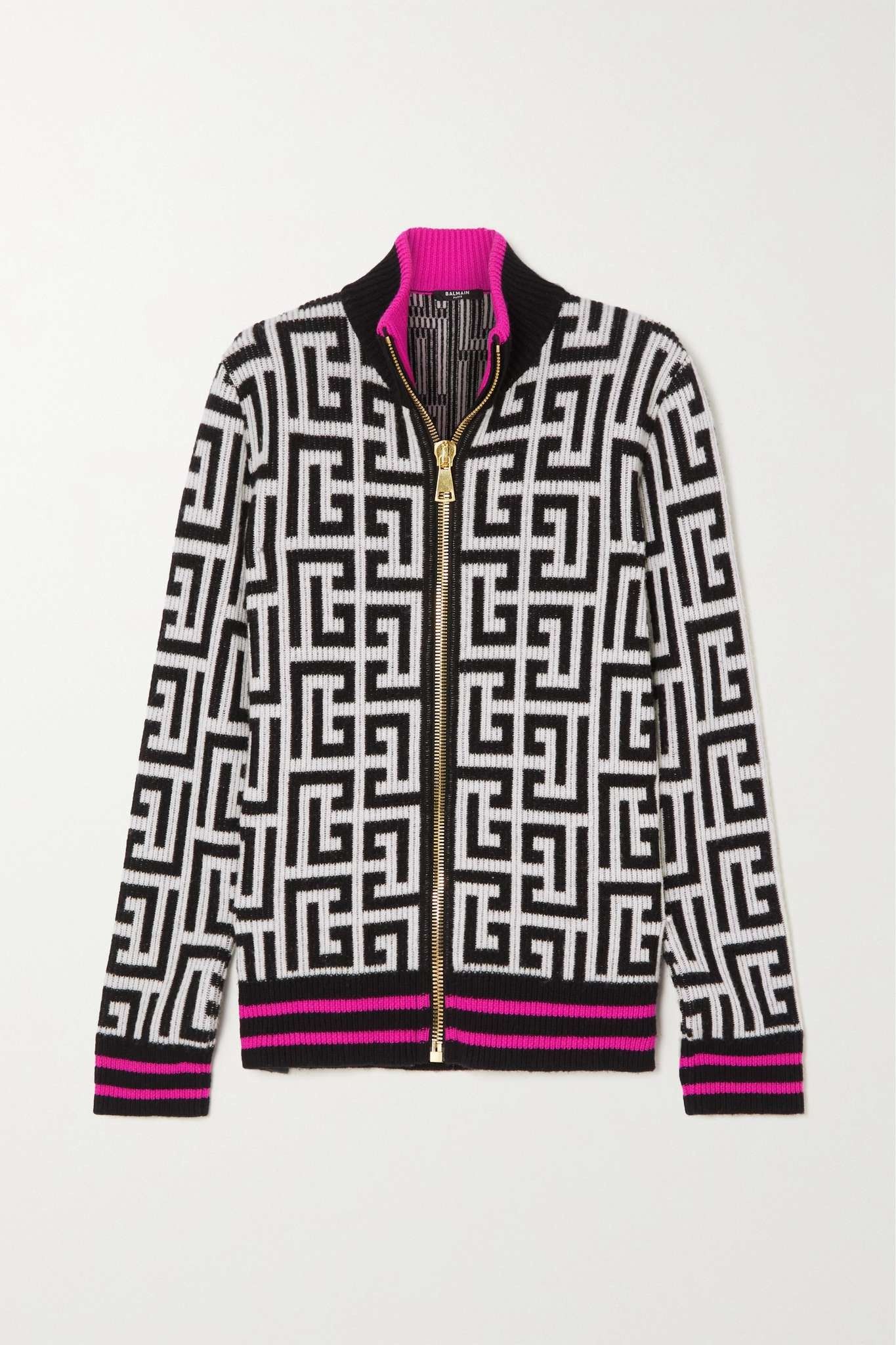 Balmain o1y0625 Cardigan in Black/White Size M / US 6-8 / IT 42-44 - 1 Thumbnail