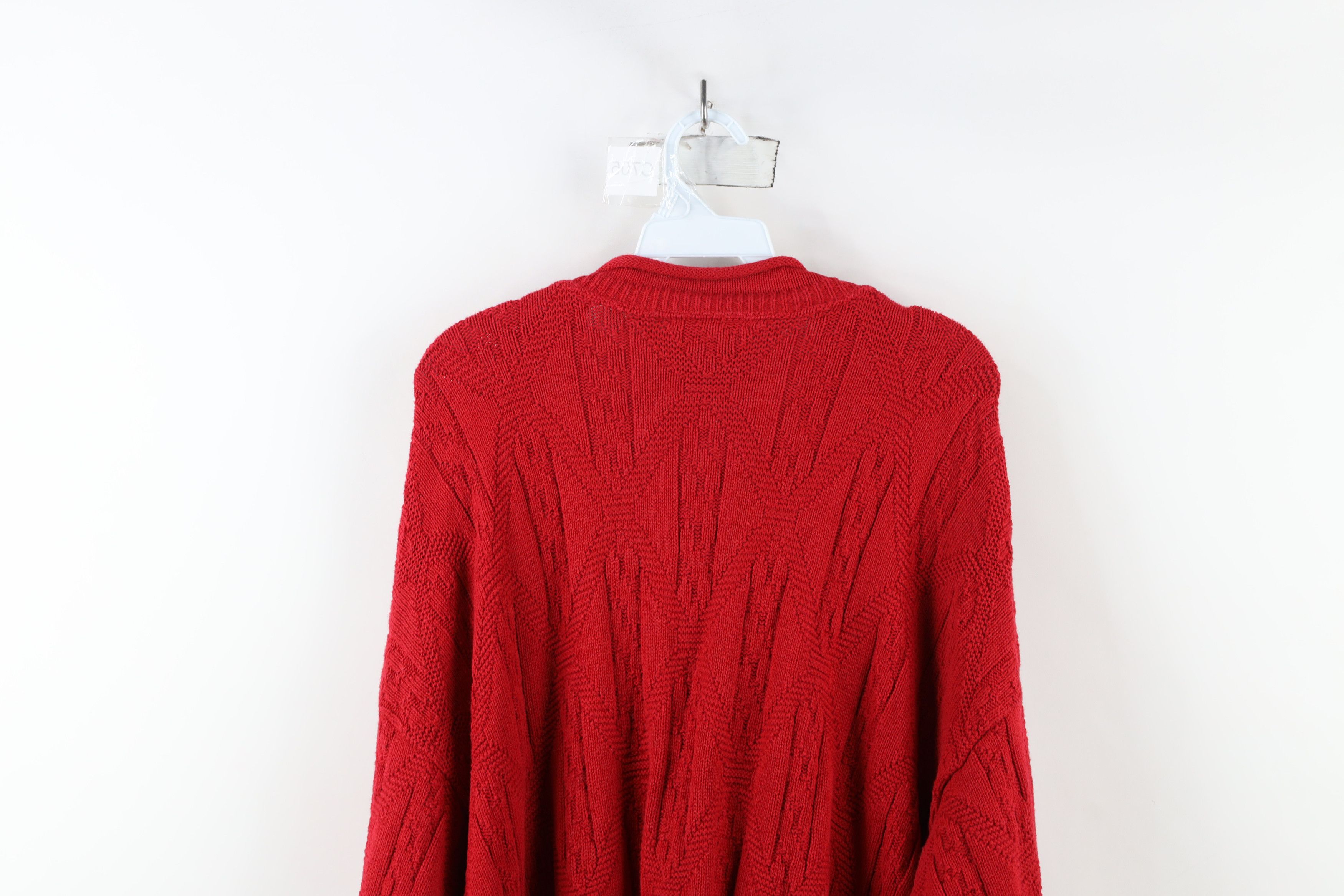 Vintage Vintage 90s Streetwear Diamond Cable Marled Knit Sweater USA Size US L / EU 52-54 / 3 - 8 Thumbnail
