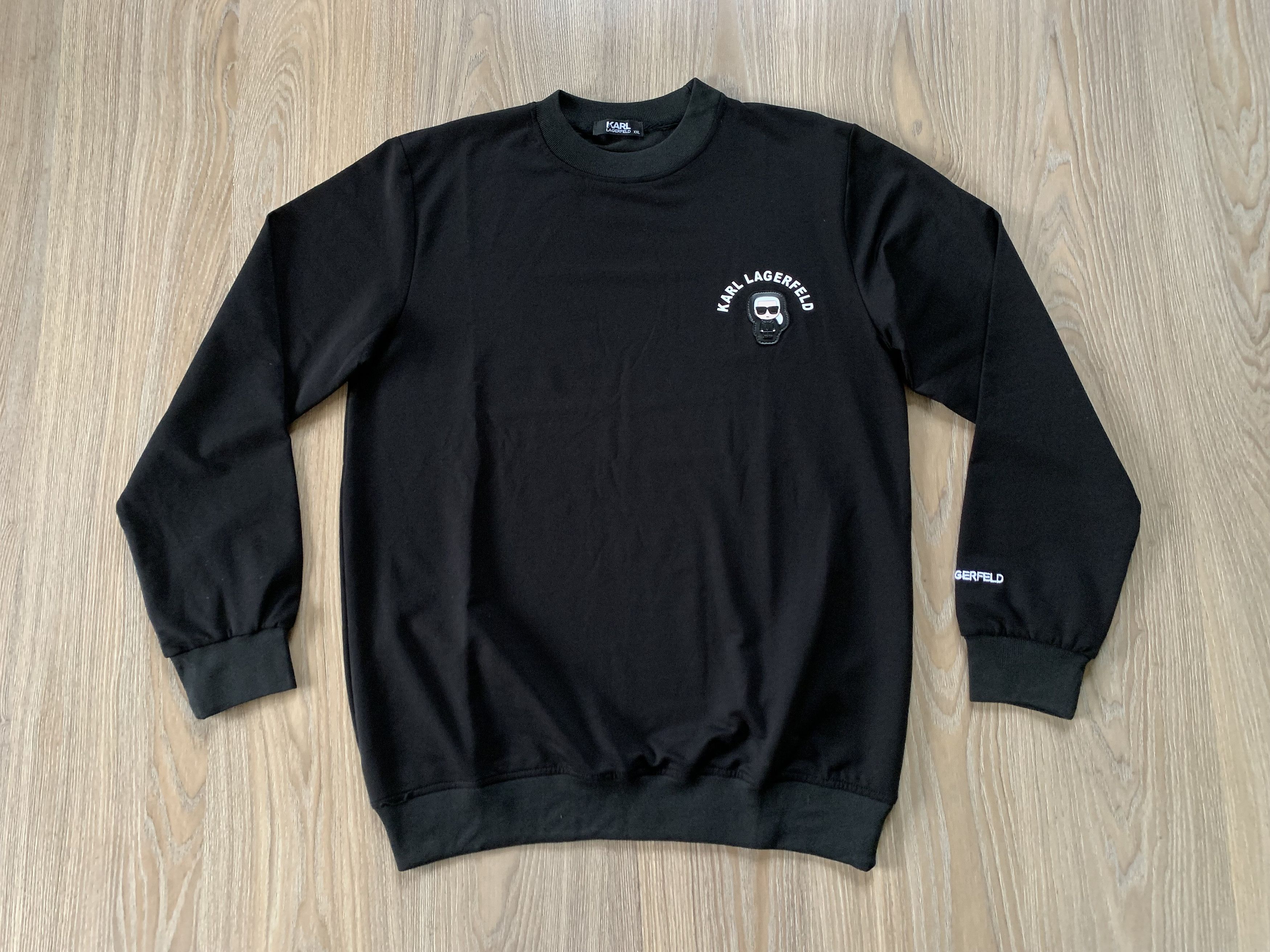 Designer × Karl Lagerfeld Karl Lagerfeld Black Cotton Sweatshirt Size US XXL / EU 58 / 5 - 2 Thumbnail
