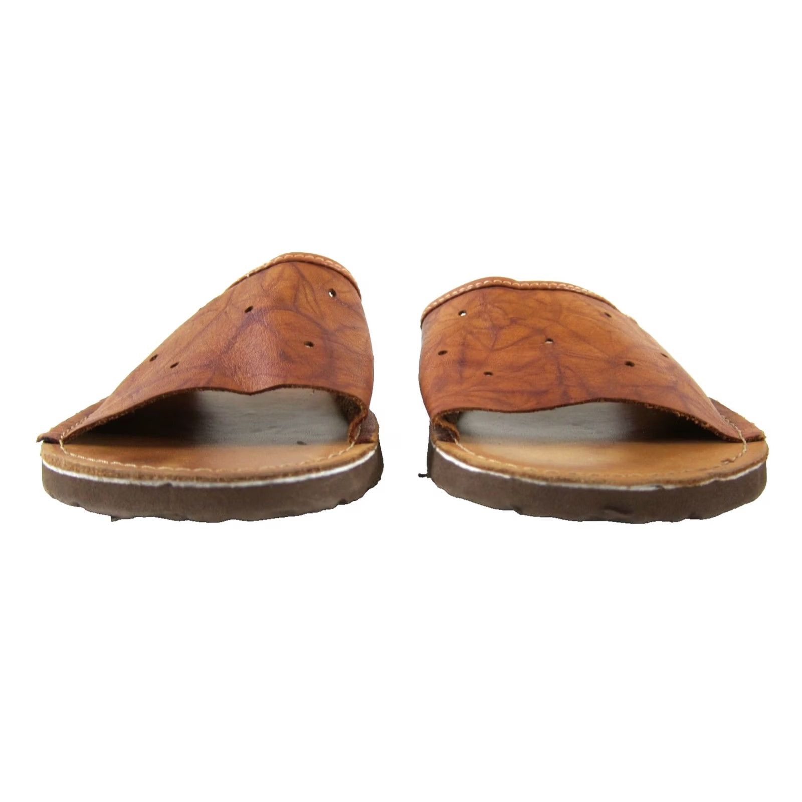 Vintage Vintage TSOG Made In Mongolia Tan Brown 100% Leather Slide Mule Sandal Size 40/9 Size US 9 / IT 39 - 4 Thumbnail