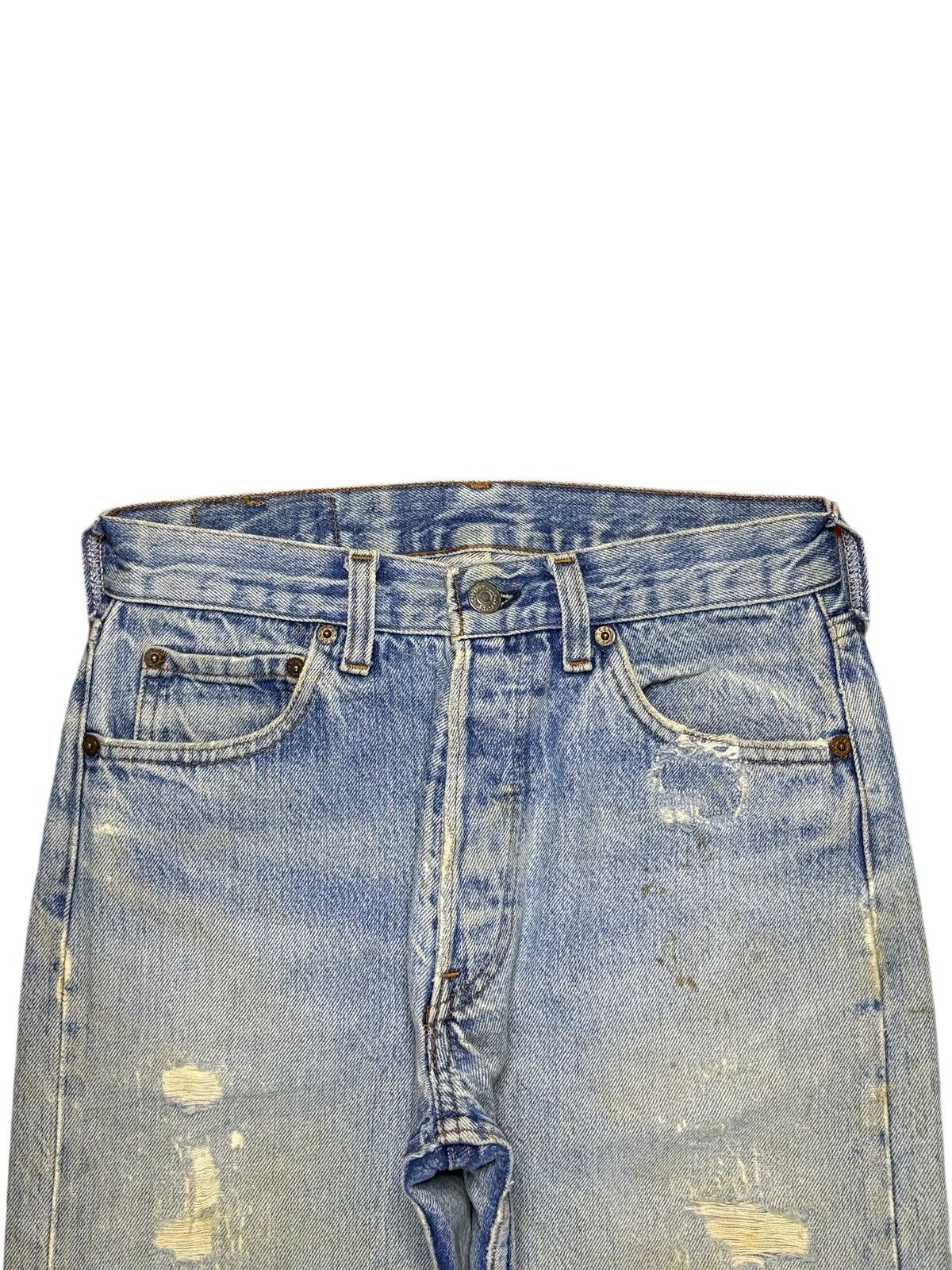Levi's × Levi's Vintage Clothing Vintage 80s Levis 501 Mud Wash Distressed Jeans Size US 27 - 4 Thumbnail