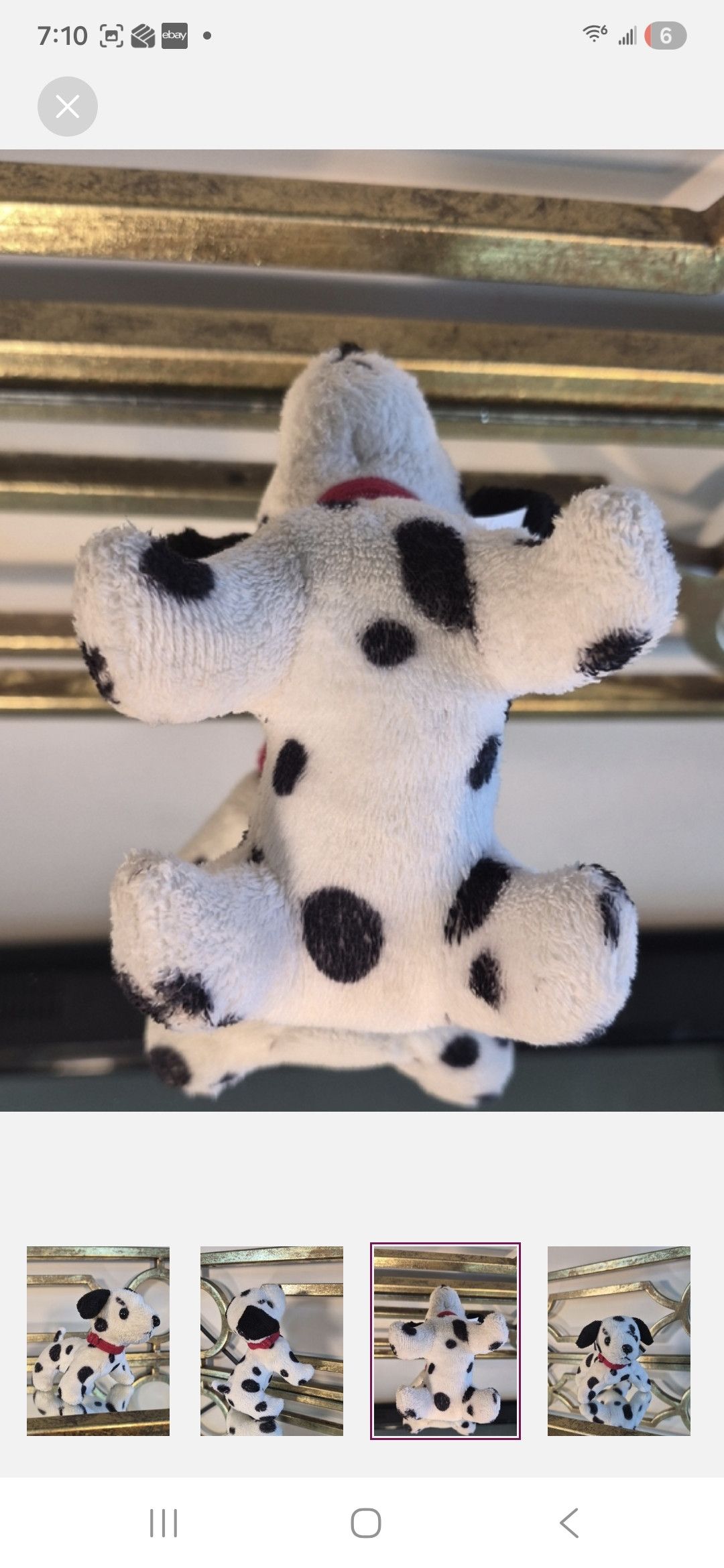 Disney 101 Dalmatian Dog Puppy Toy with Red Collar Size ONE SIZE - 4 Thumbnail
