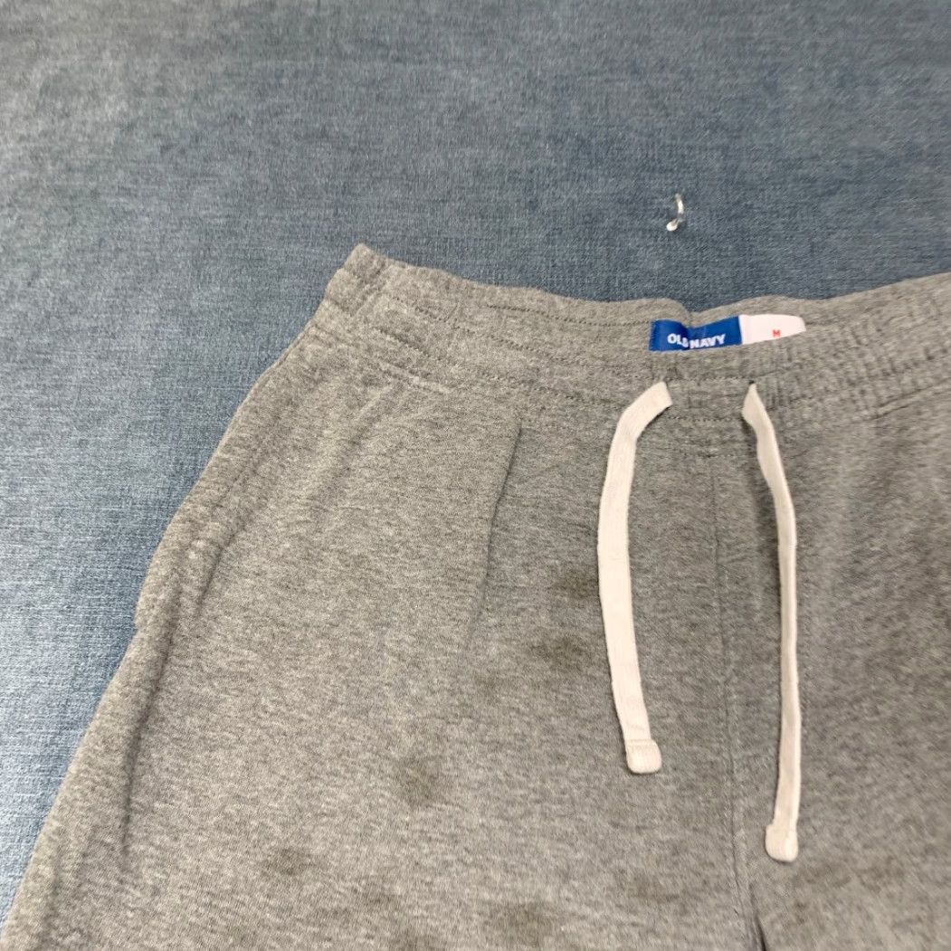 Old Navy VINTAGE Old Navy Sweatshort Mens Medium Heather Gray Knit Cotton Outdoor Wear Drawstring Size ONE SIZE - 4 Thumbnail