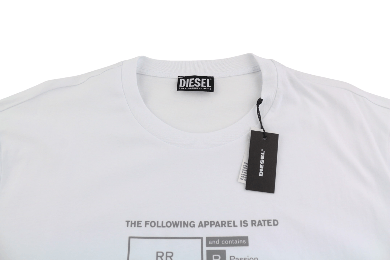 Diesel T-JUST-A35 2XL Short Sleeve Logo White Tee 40253 Size US XXL / EU 58 / 5 - 4 Thumbnail