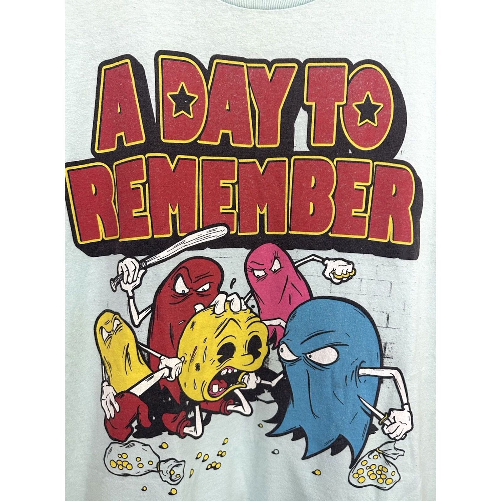 Fruit Of The Loom VTG ADTR A Day To Remember Keep Running Your Mouth Myspace Scene Emo T-Shirt L Teal Mens Size US L / EU 52-54 / 3 - 3 Thumbnail