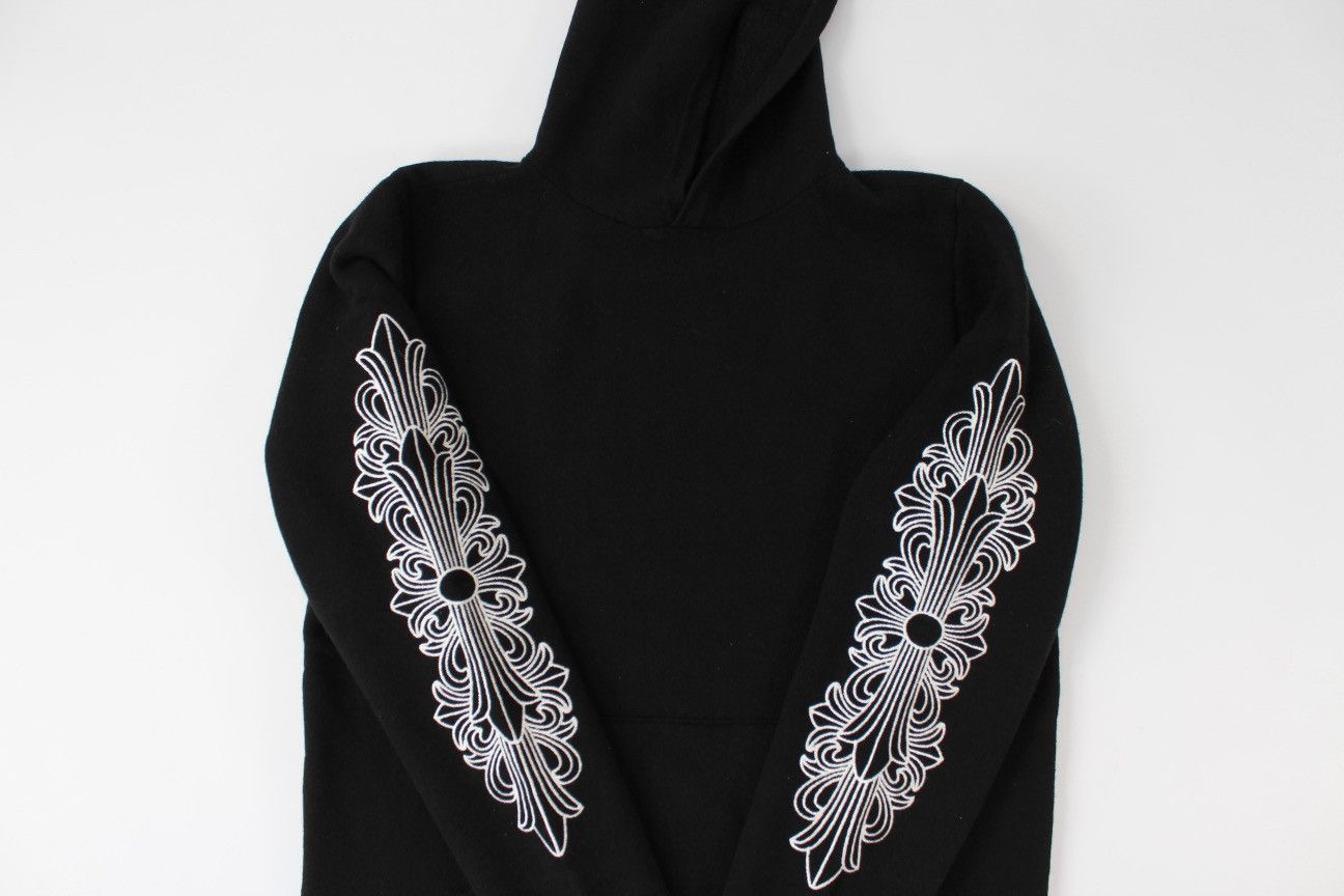 Chrome Hearts Chrome Hearts Cashmere Embroidered Floral Sleeve Hoodie Size US L / EU 52-54 / 3 - 9 Thumbnail