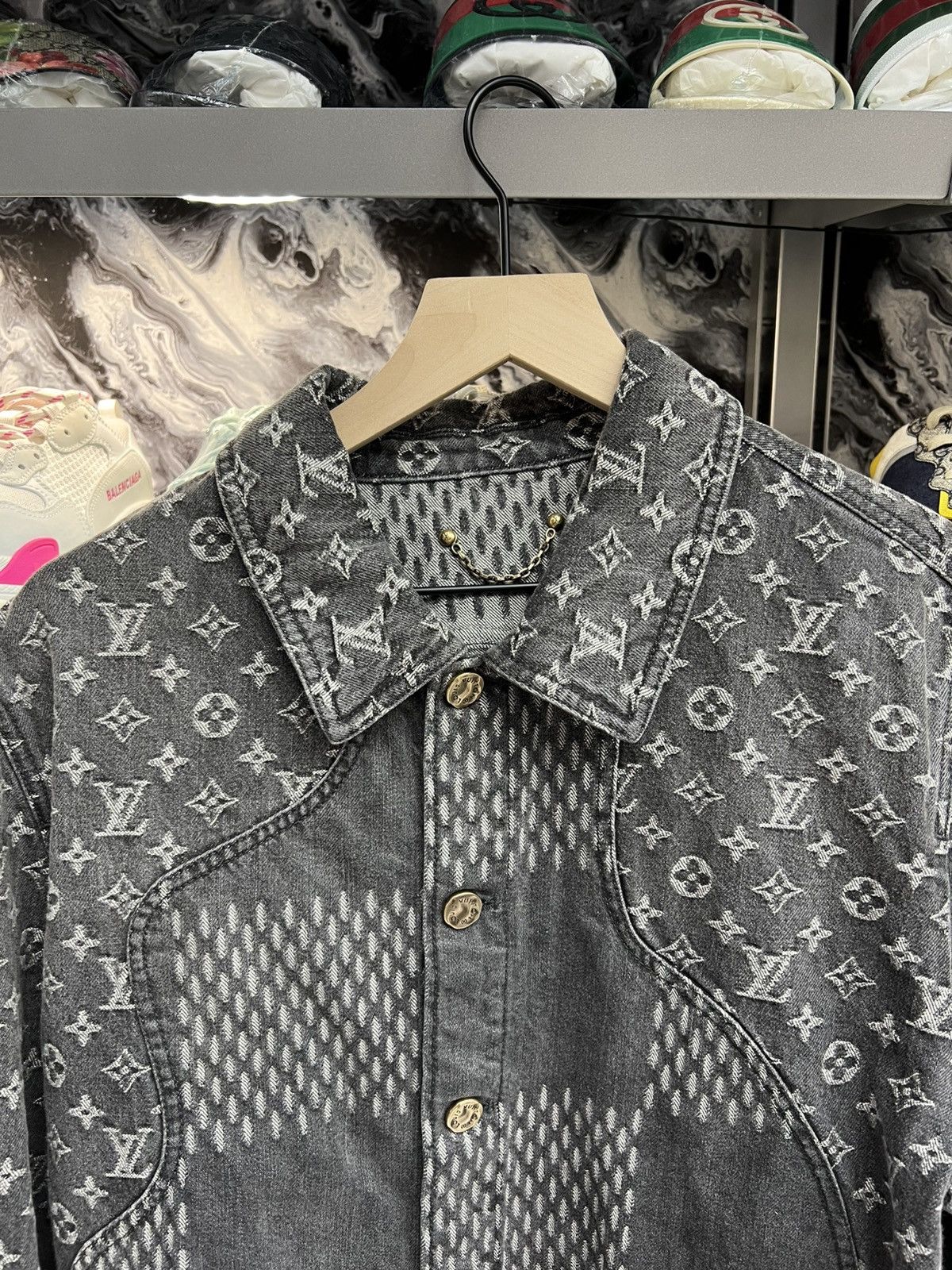 Louis Vuitton Louis Vuitton x Nigo Giant Damier Denim Jacket Size US M / EU 48-50 / 2 - 3 Thumbnail
