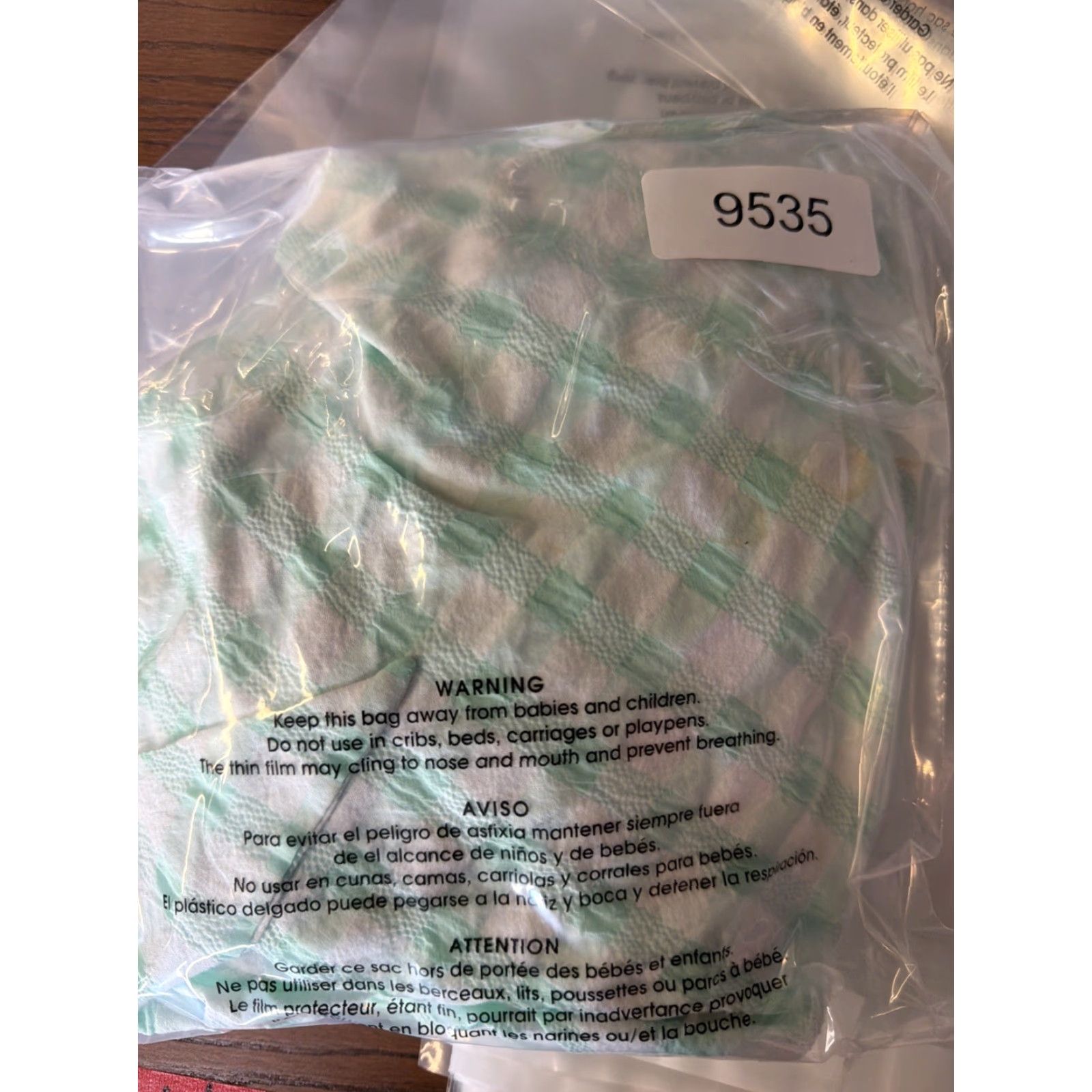 Zara Zara Gingham Tie Back Cropped Top Size L Green Seersucker Puff Sleeve V-Neck Shirt Womens Size L / US 10 / IT 46 - 5 Thumbnail