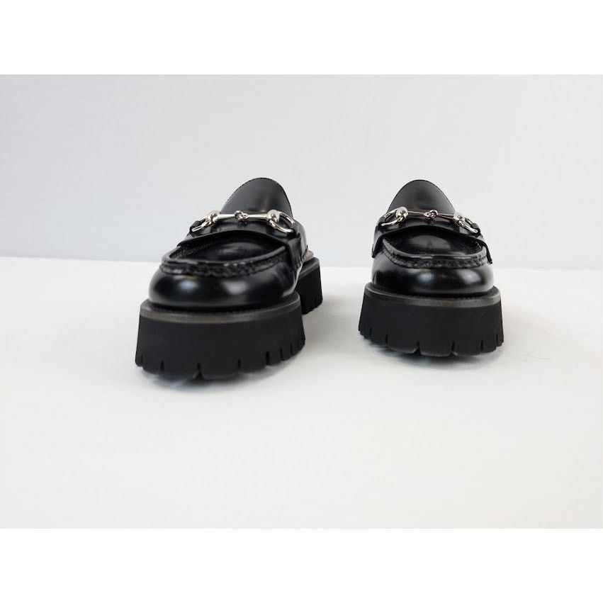 Gucci o1rshd1 Cordovan Lux Horsebit Platform Mule Sandals in Nero Size US 6 / IT 36 - 7 Thumbnail
