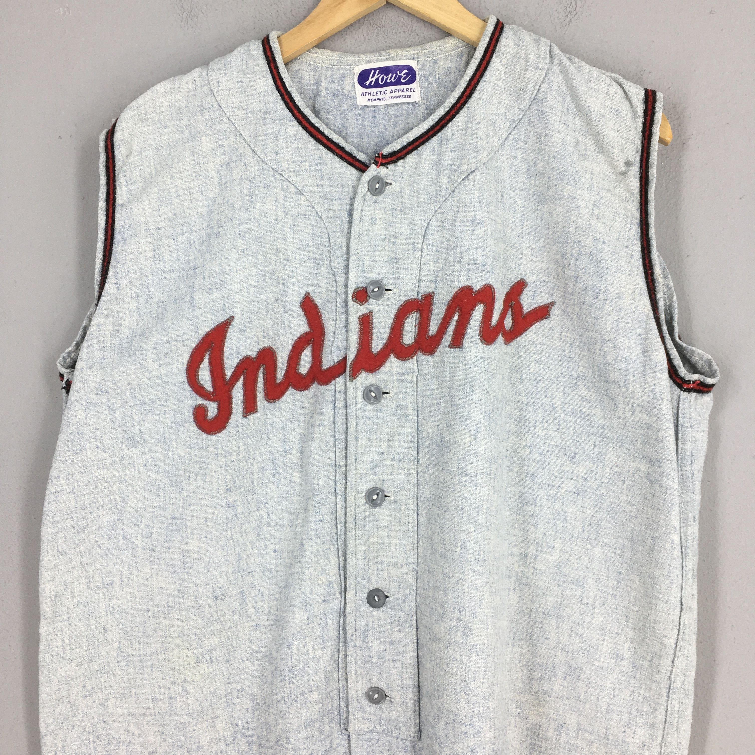 Vintage Howe 1940s 50s Indians Baseball Uniform Jersey Large 1208 Size US L / EU 52-54 / 3 - 2 Thumbnail