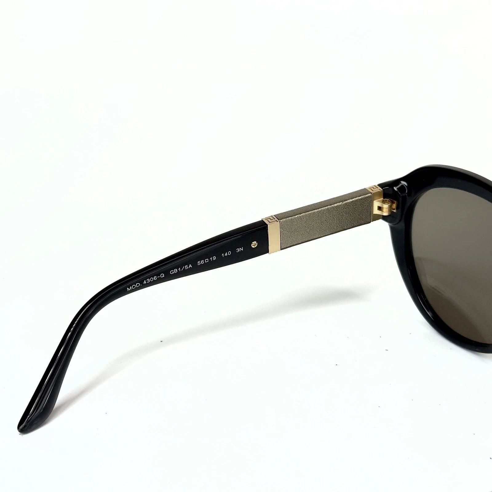 Versace VERSACE VE4306Q 4306 Sunglasses Black Gold Leather Mirror Size ONE SIZE - 2 Thumbnail