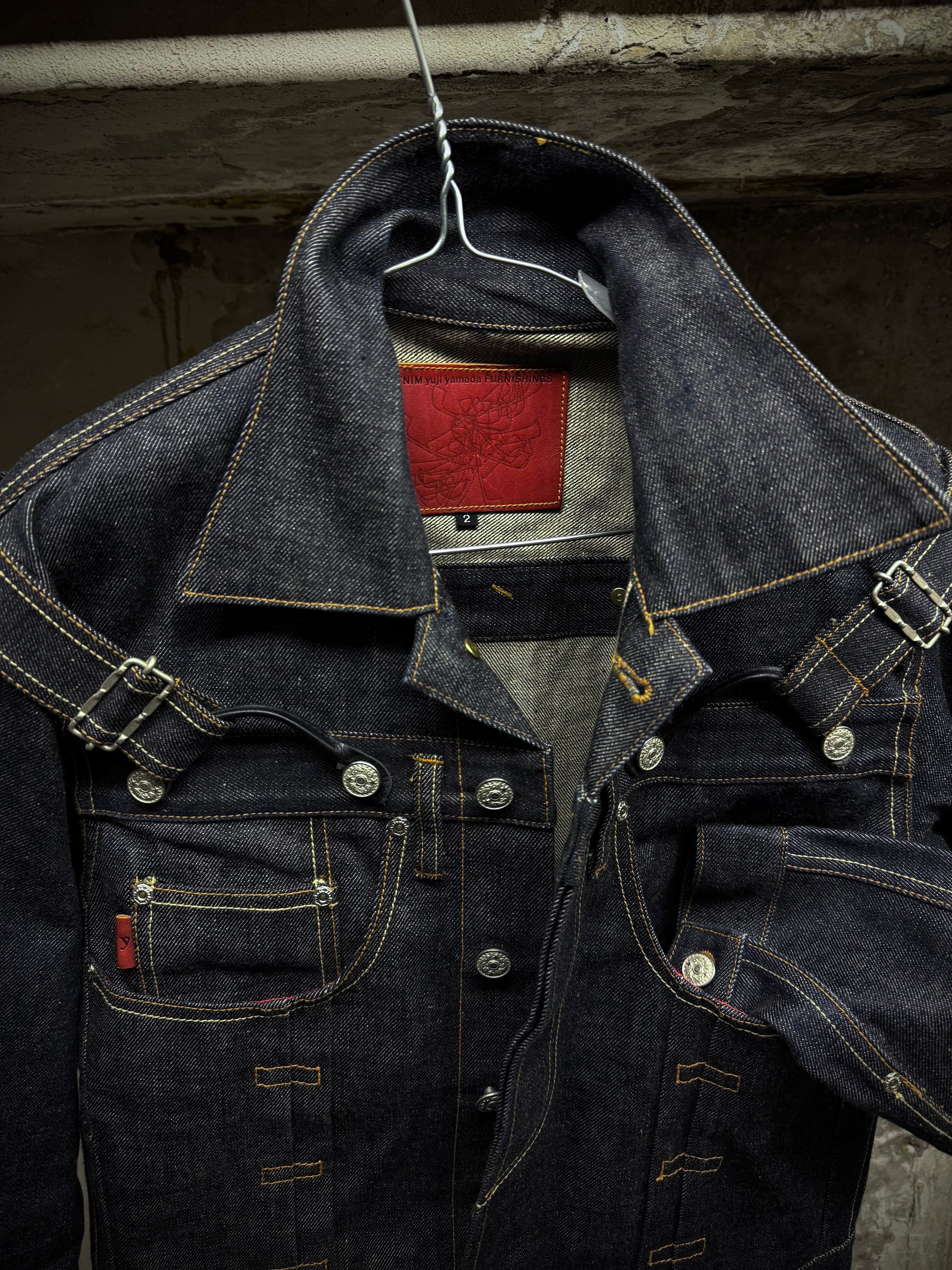 Yuji Yamada Yuji Yamada Leather Harness Denim Jacket Size US S / EU 44-46 / 1 - 2 Thumbnail