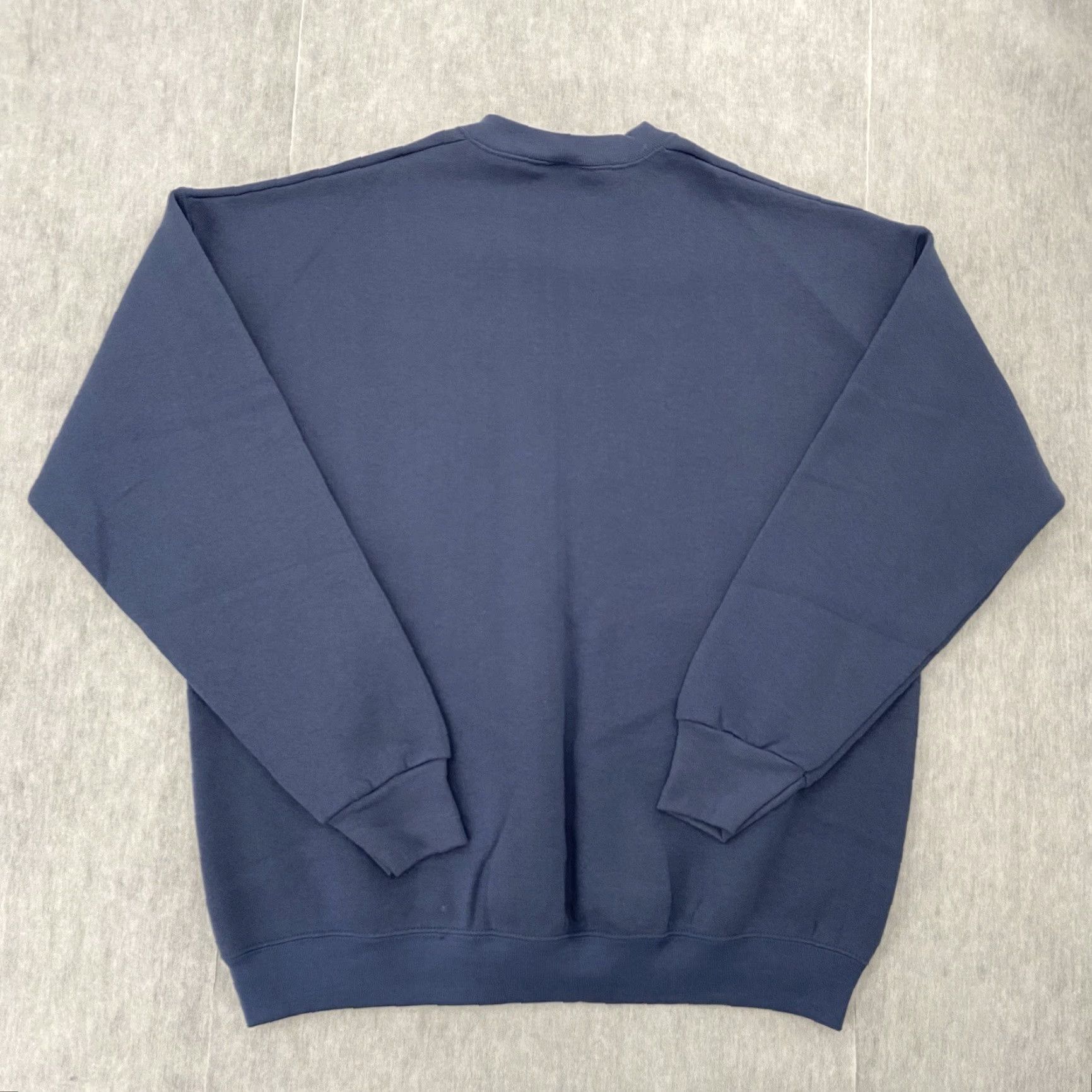Fruit Of The Loom VINTAGE Fruit Of The Loom Sweatshirt Adult Extra Large Blue Blank Pullover Mens Size US XL / EU 56 / 4 - 2 Thumbnail