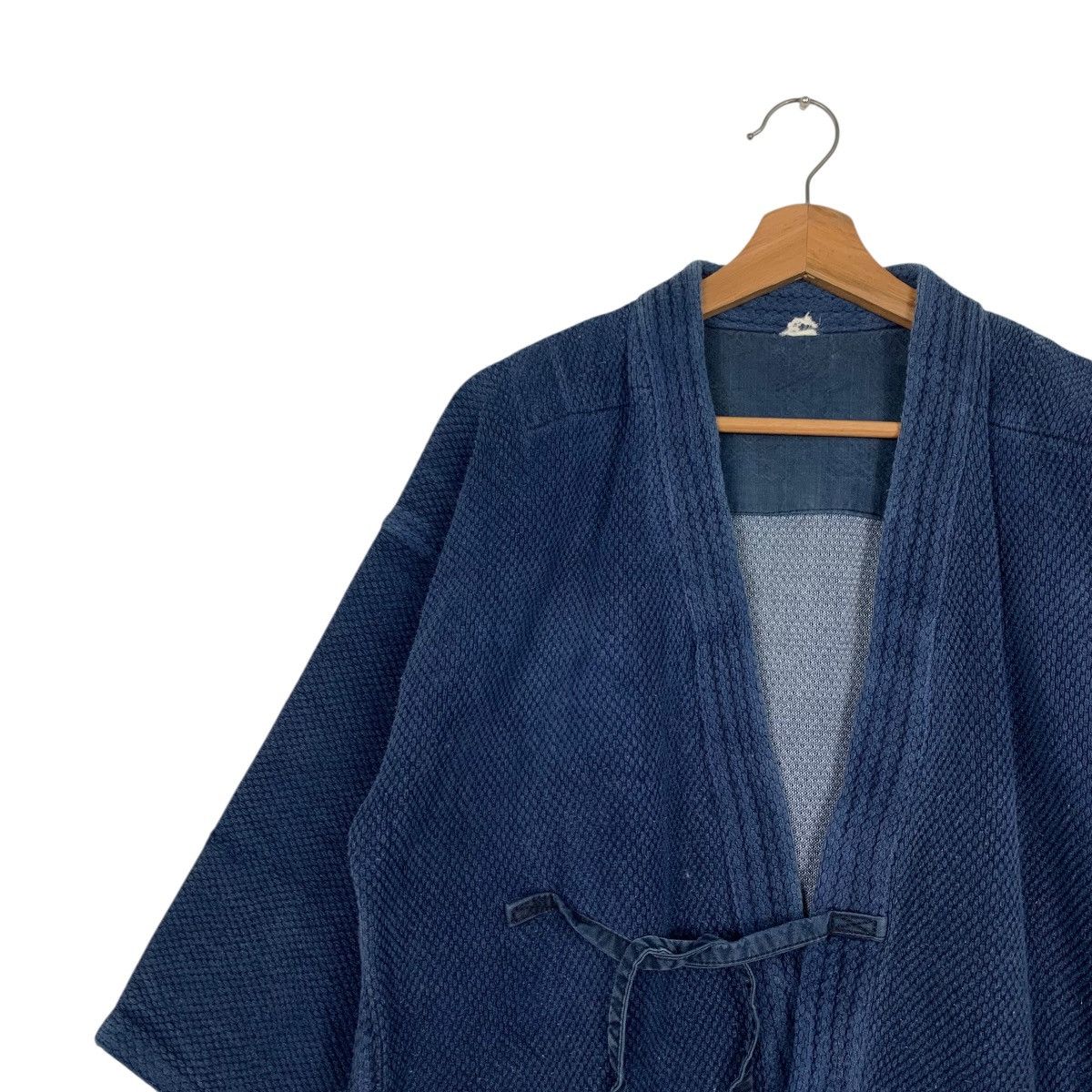 Japanese Brand Indigo Blue Sashiko Thickweave Hantan Kimono #2942-C133 Size US L / EU 52-54 / 3 - 4 Thumbnail