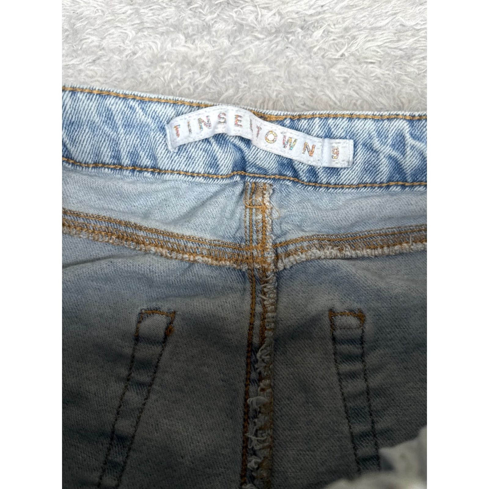 Vintage Vintage Tinseltown Women’s Jeans 9 Light Blue Denim Wide Leg High Rise 28x30 Size 30" / US 8 / IT 44 - 6 Thumbnail