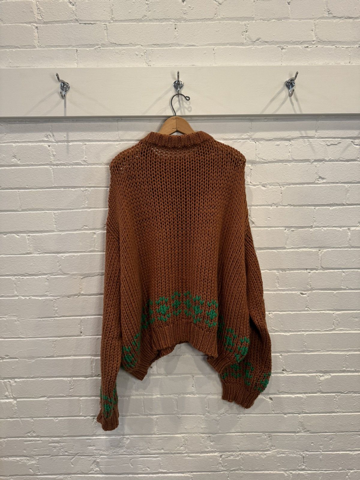 Raf Simons Raf Simons FW17 Disturbed Jacquard Brown Green Sweater Size US M / EU 48-50 / 2 - 2 Thumbnail