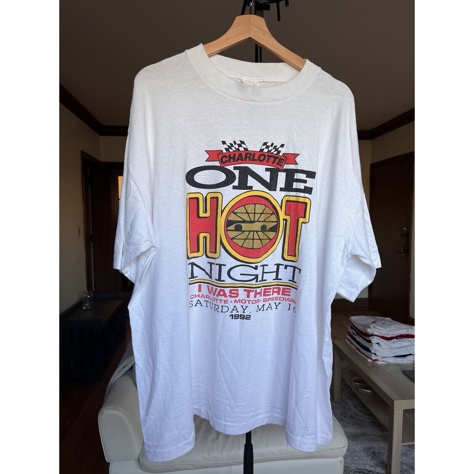 NASCAR VINTAGE NASCAR RACING CHARLOTTE ONE HOT NIGHT SINGLE STITCH Size US L / EU 52-54 / 3 - 1 Thumbnail