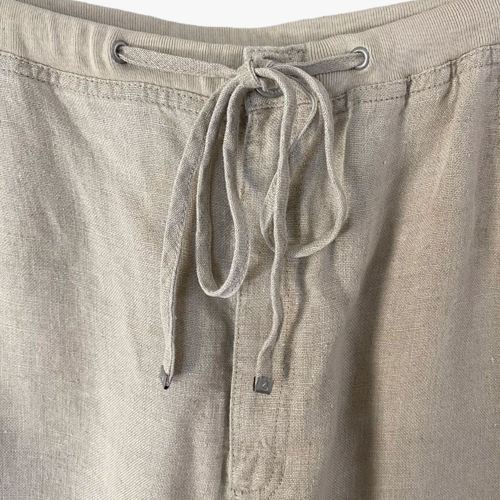 Liz Claiborne Liz Claiborne Livvy Linen Cropped Capri Pants Women's Petite 24P Tan Linen Snug Straight Cropped Pockets New With Tags Size 42" / US 20 - 6 Thumbnail