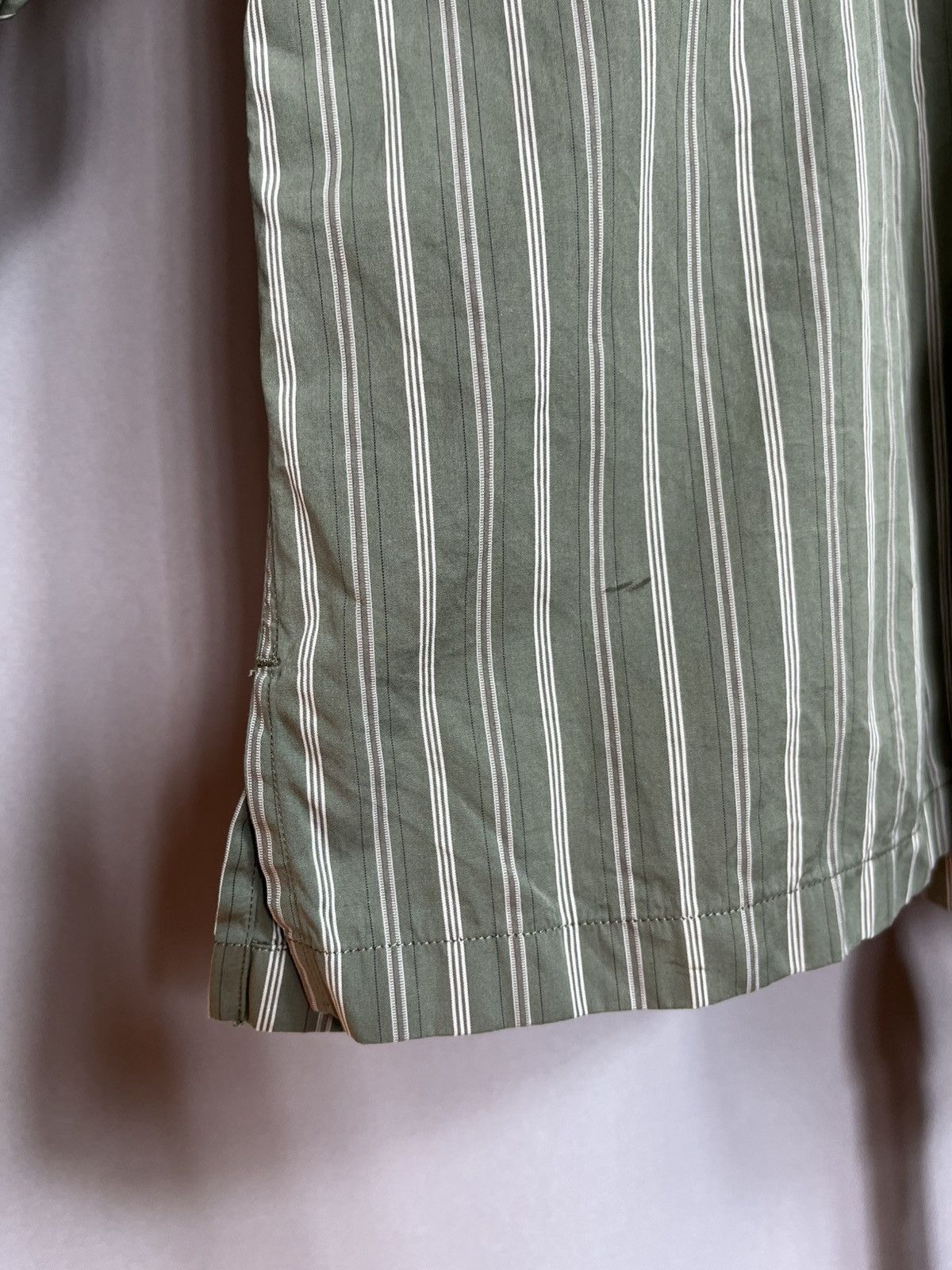 Dries Van Noten Dries Van Noten Mens Shirt Striped Long Sleeve Button Green Size US XS / EU 42 / 0 - 10 Thumbnail