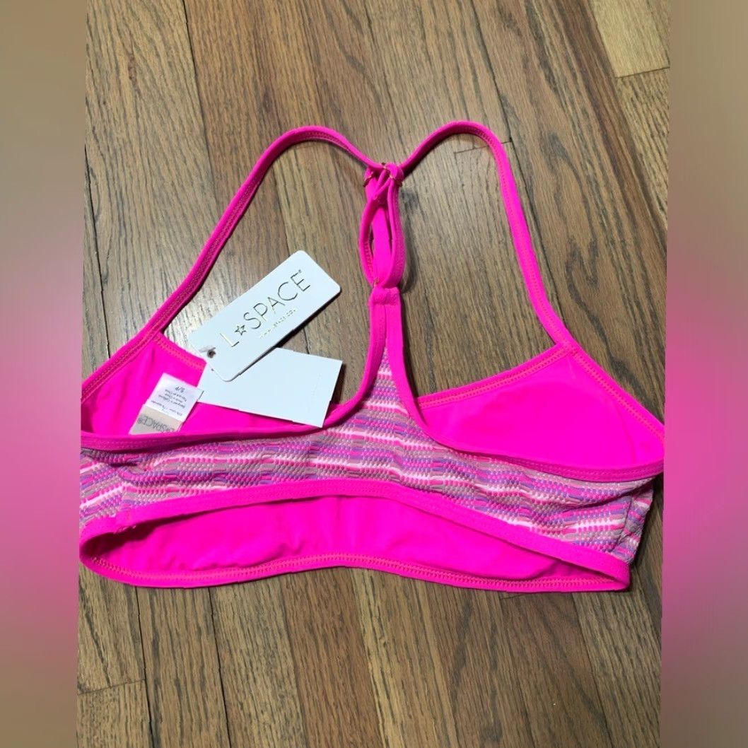 Vintage L*SPACE Pamela Bikini Top Pink NWT Small S Swimsuit Women Beachwear Size S / US 4 / IT 40 - 6 Thumbnail
