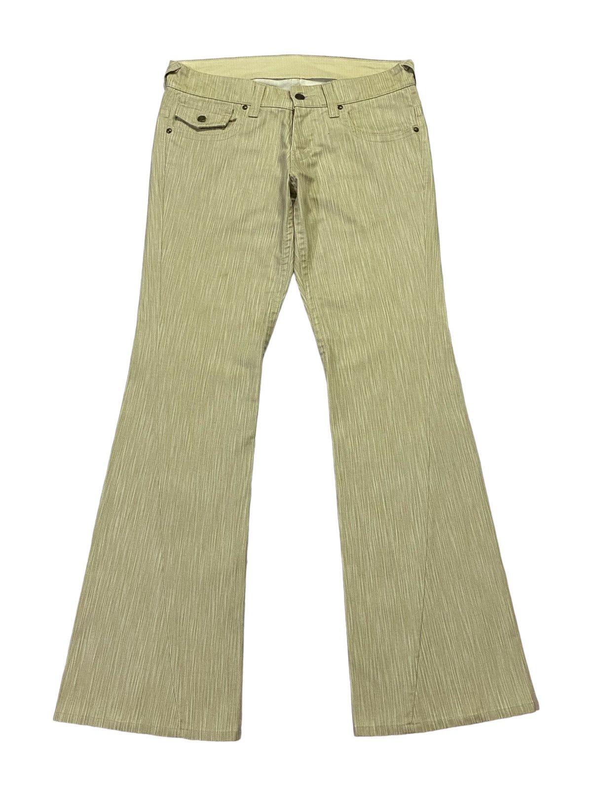 Tornado Mart 💃Tornado Mart Flare Embossed Stripes Spiral Cut Jeans Size US 32 / EU 48 - 2 Thumbnail