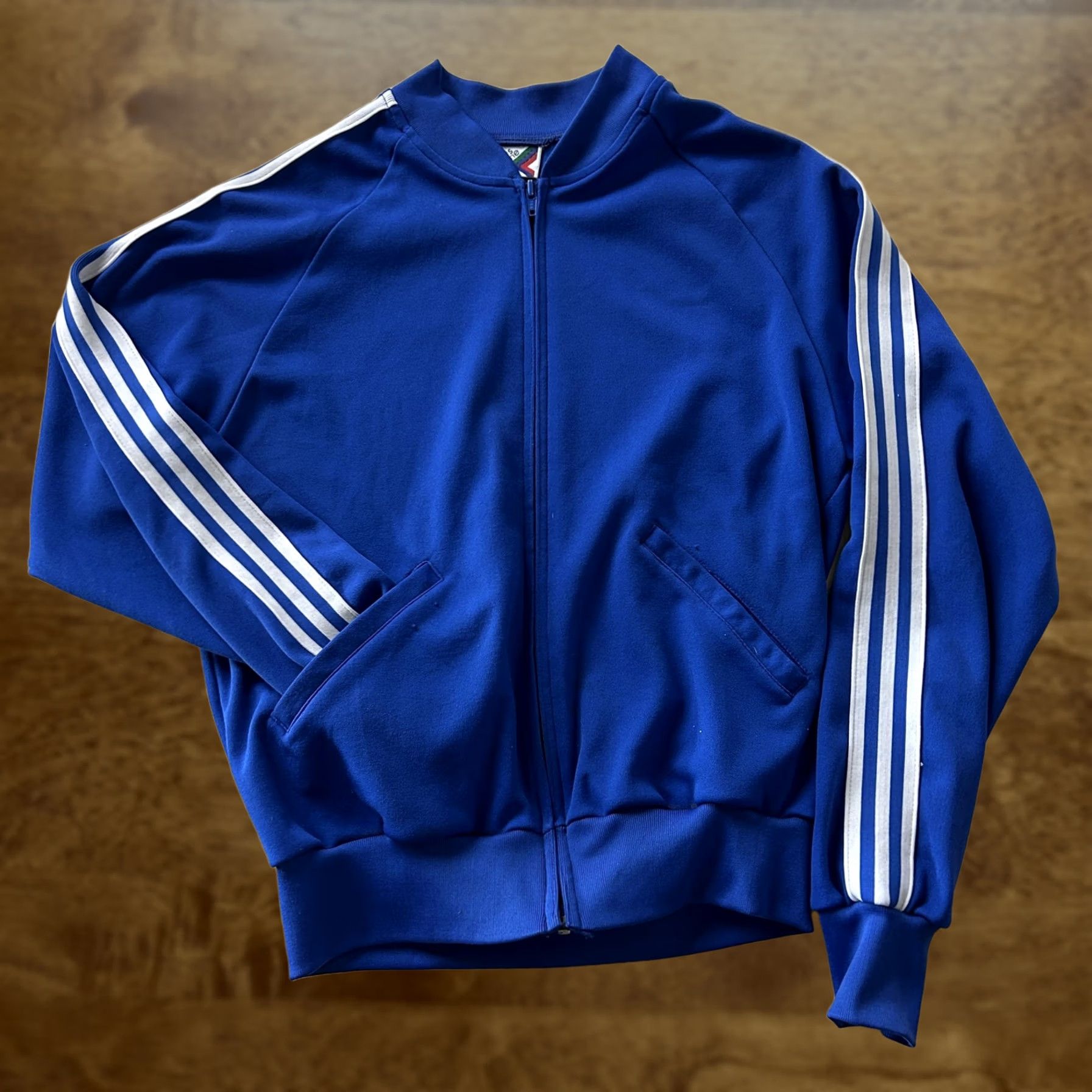 Vintage Vintage Sports Scene Track Jacket Small Blue Full Zip Striped Knit Unisex Adults Size S / US 4 / IT 40 - 1 Thumbnail
