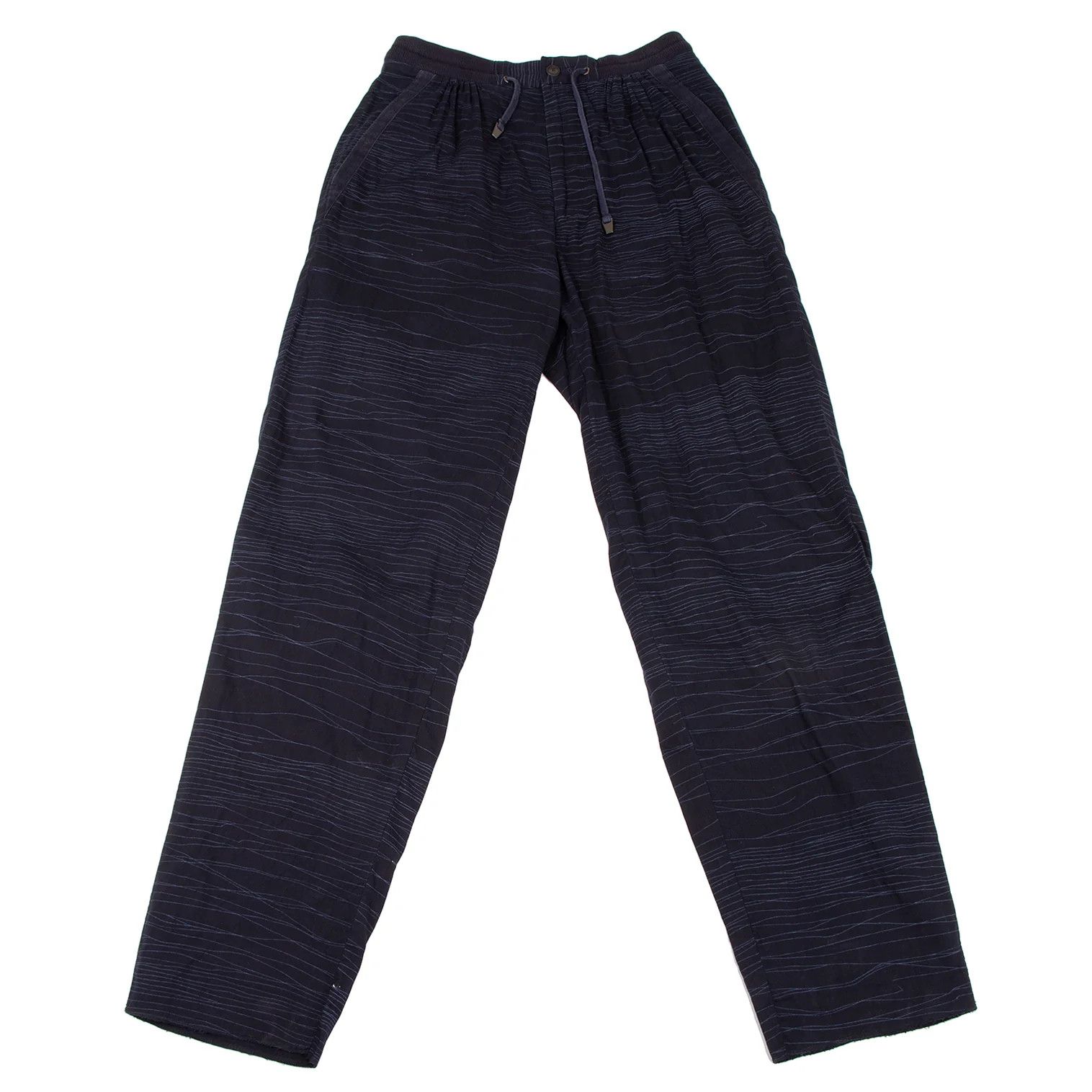 Issey Miyake Cotton Random Stripe Tapered Pants in Navy XL Size US 38 / EU 54 - 1 Thumbnail