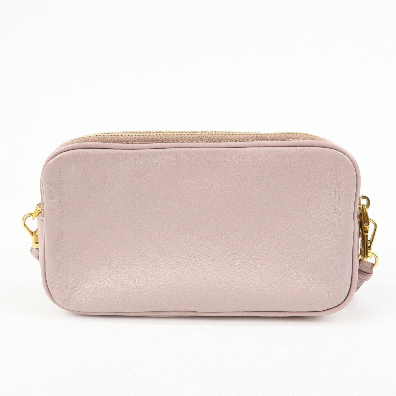 Miu Miu Miu Miu Logo Madras Leather Crossbody Bag Pink Size ONE SIZE - 2 Thumbnail