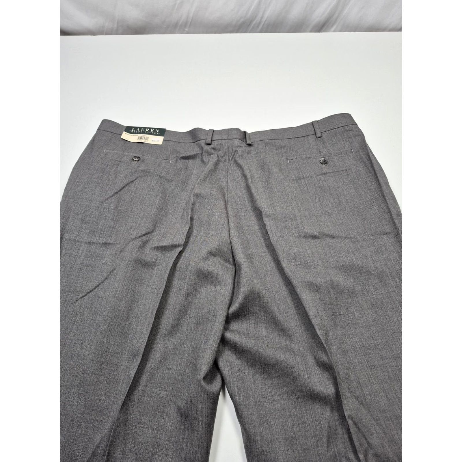 Ralph Lauren VTG Lauren Ralph Lauren Dress Pants Men 46x36 Gray Wool Pleated Unhemmed NWT Size US 30 / EU 46 - 6 Thumbnail