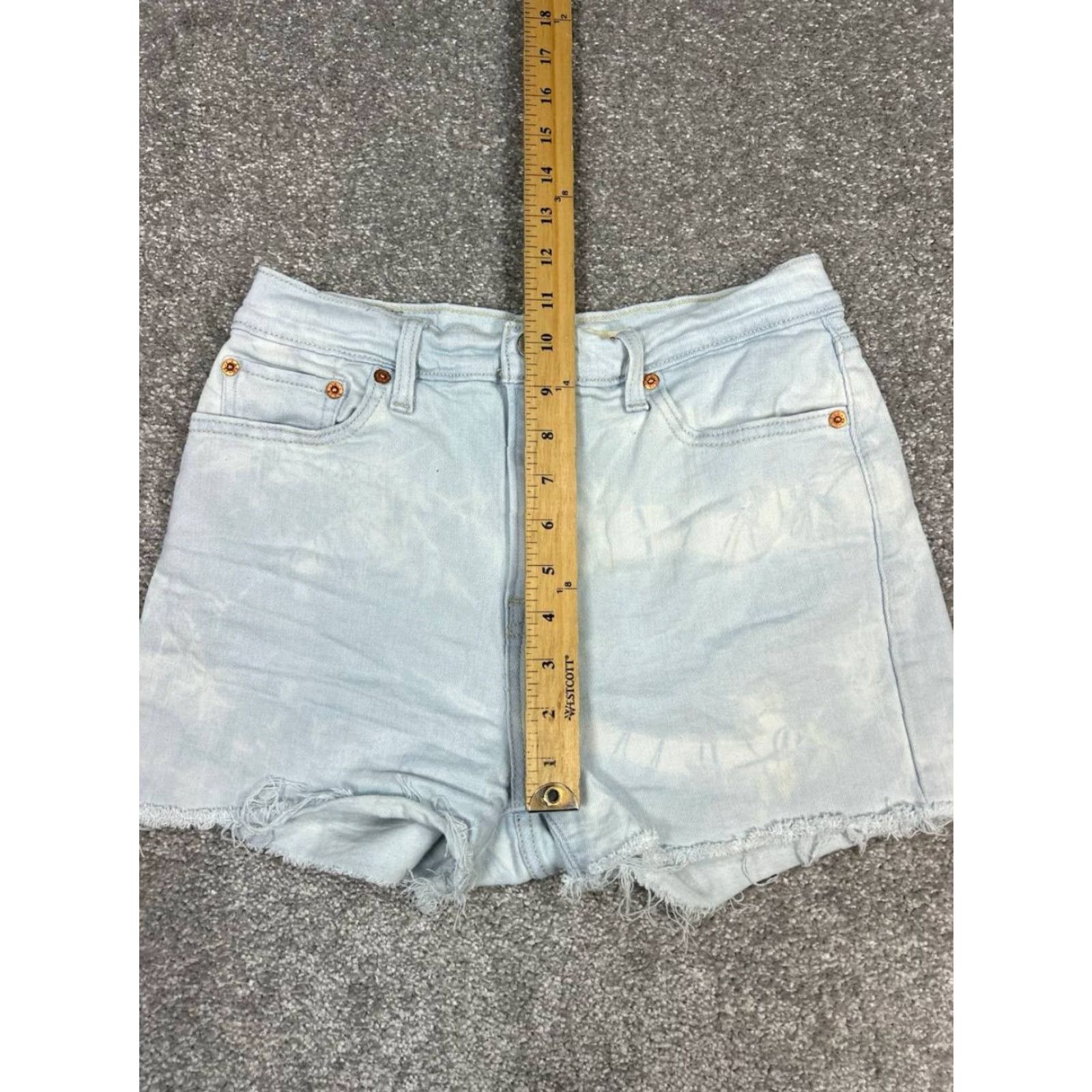 Levi's Levis Blue Denim High Rise Shorts Womens 27 Cut-Off 2in Inseam Stretch Cotton Polyester Spandex Frayed Hem Classic Modern 5-Pocket Womens Levi's Size 27" / US 4 / IT 40 - 5 Thumbnail