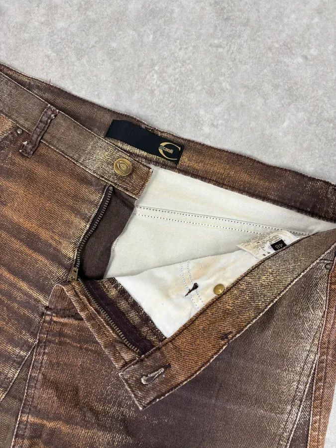 Just Cavalli SS2004 Cavalli Brown Denim Metallic Skirt Size 31" - 9 Thumbnail