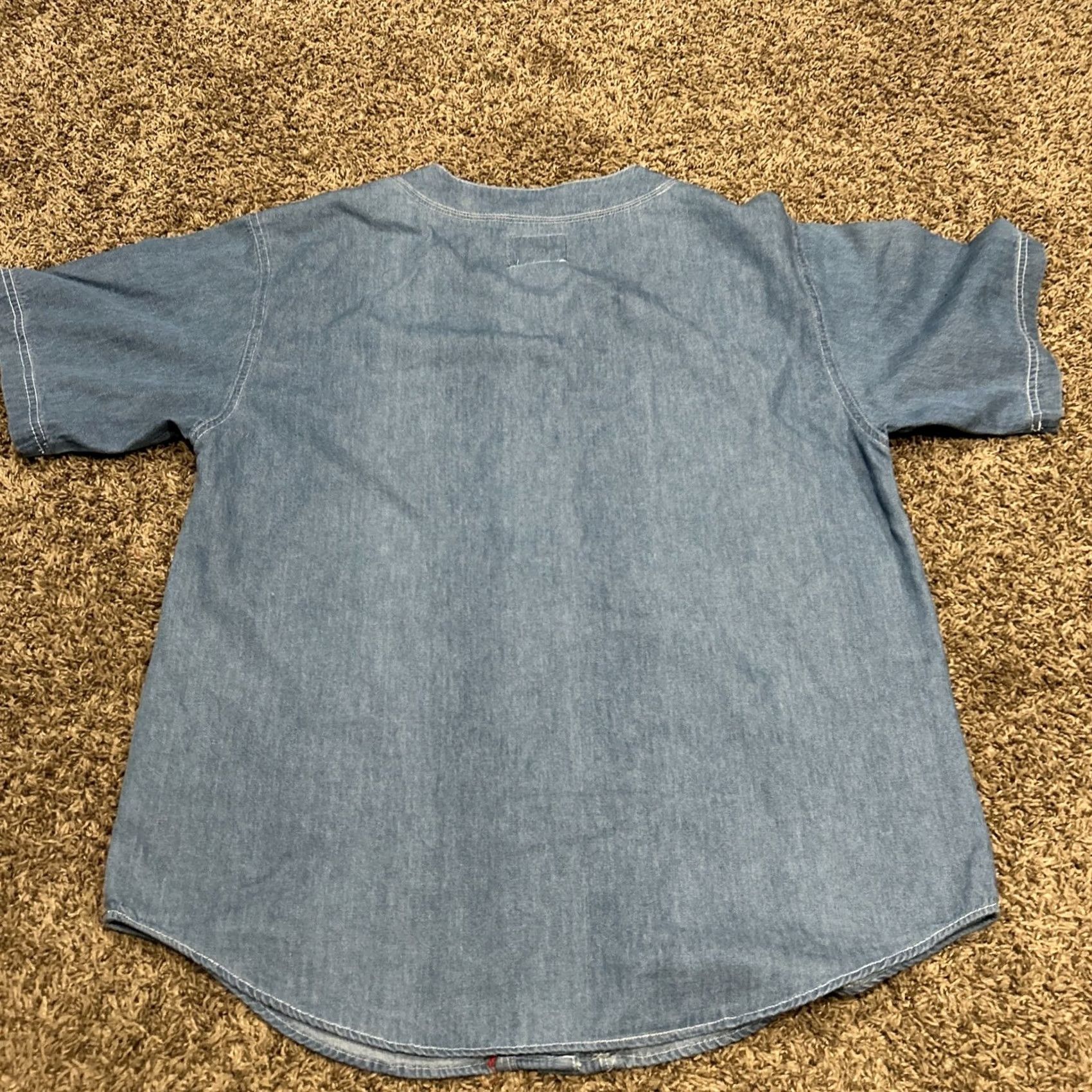 Vintage VINTAGE Solutions Basic Womens L Blue Original Women Embroidered Denim Button Size L / US 10 / IT 46 - 3 Thumbnail