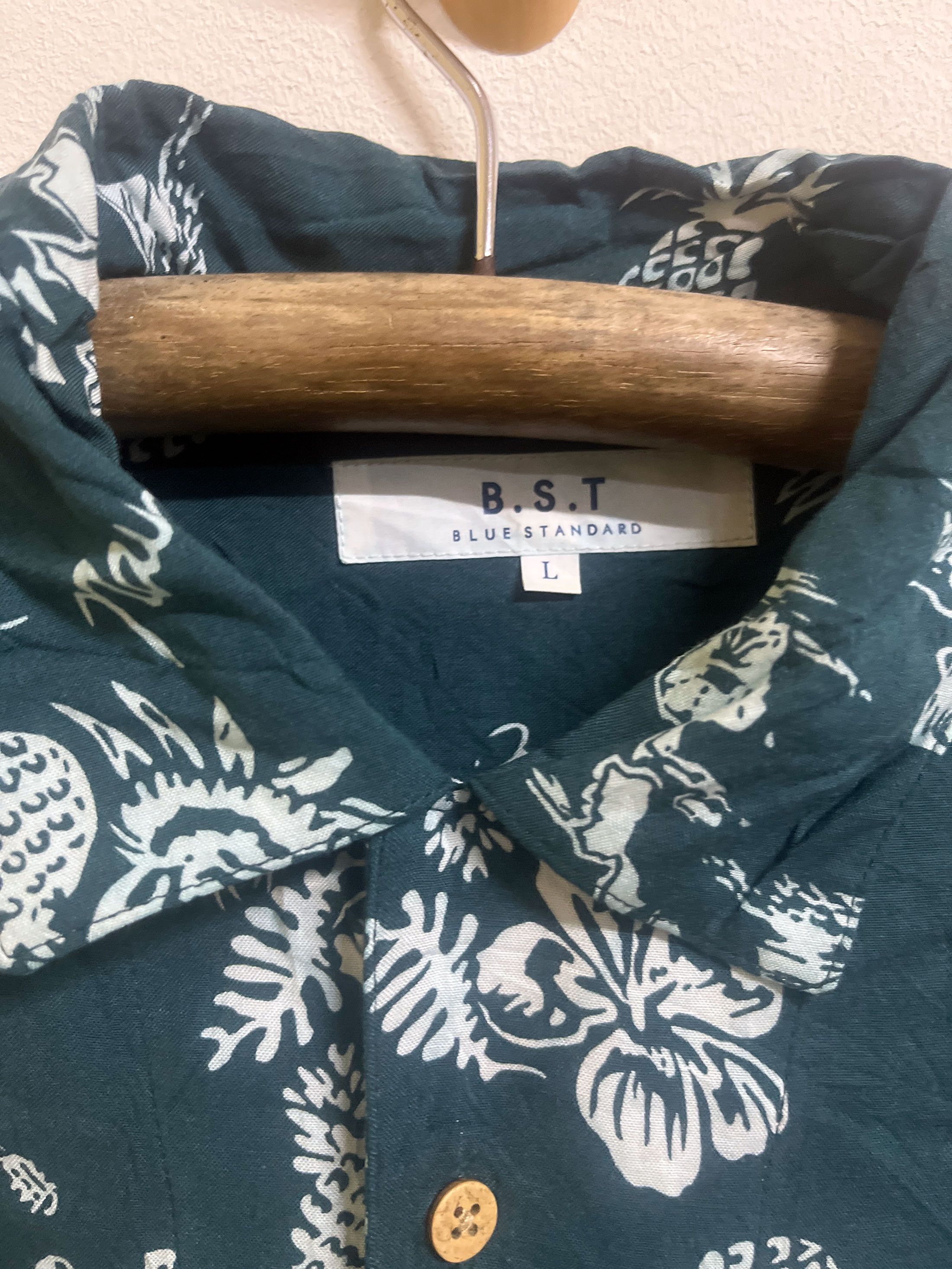 Japanese Brand Blue Standard Japan Short Sleeve Hawaiian Hawaii Size US L / EU 52-54 / 3 - 2 Thumbnail