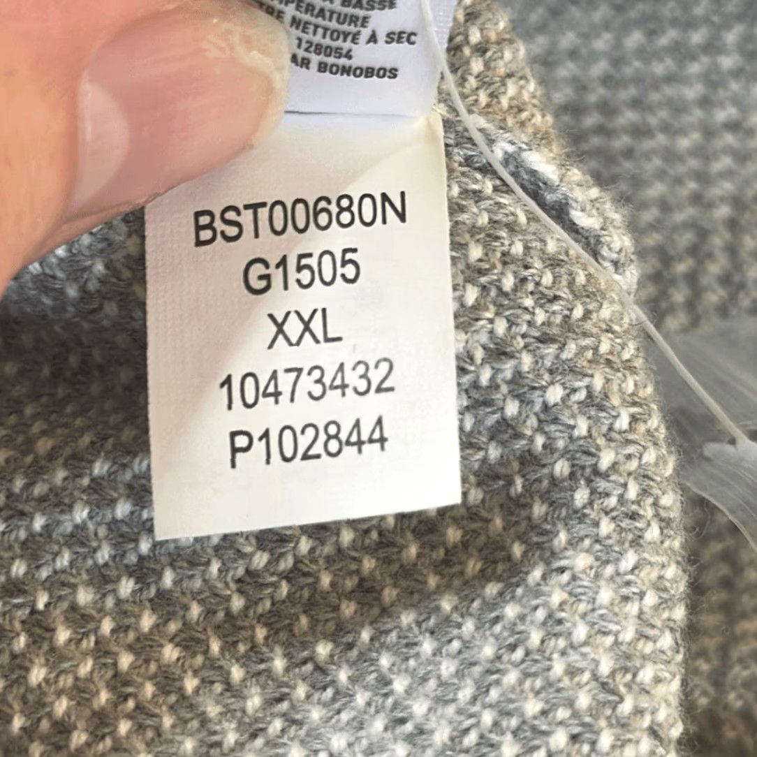 Bonobos Bonobos Mens Henley Thermal Sweater Waffle-Knit Pullover XXL NEW Gray Red Crewneck Mens Size US XXL / EU 58 / 5 - 8 Thumbnail