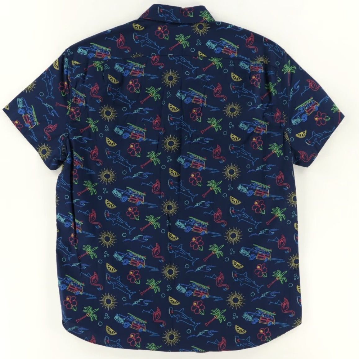 Vintage J Crew Flex Washed Neon Beach Button Down Shirt Navy Blue Men's XL Size US XL / EU 56 / 4 - 4 Thumbnail