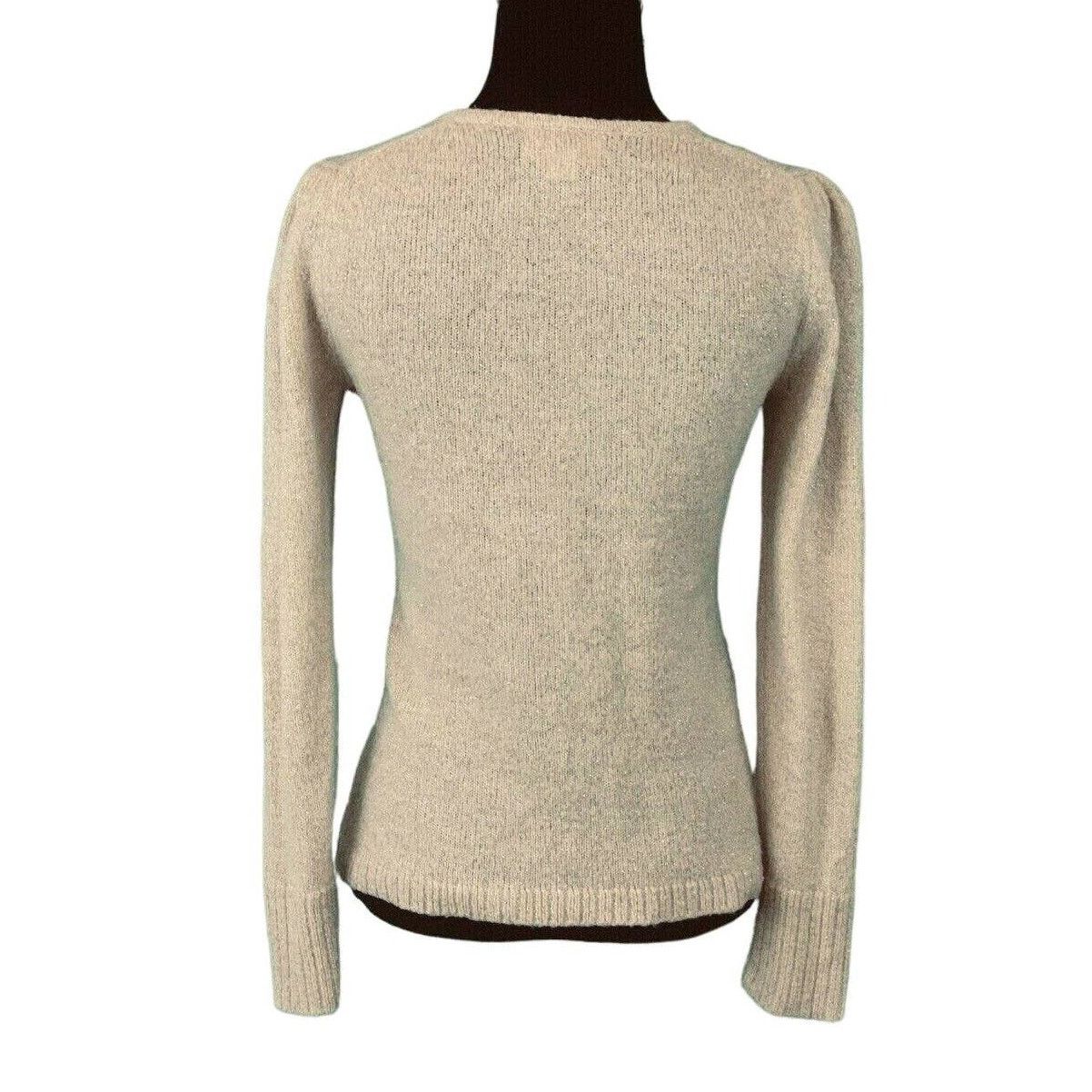 Ann Taylor Ann Taylor beige gold shimmery Long Sleeves sweater size SP Size S / US 4 / IT 40 - 2 Thumbnail