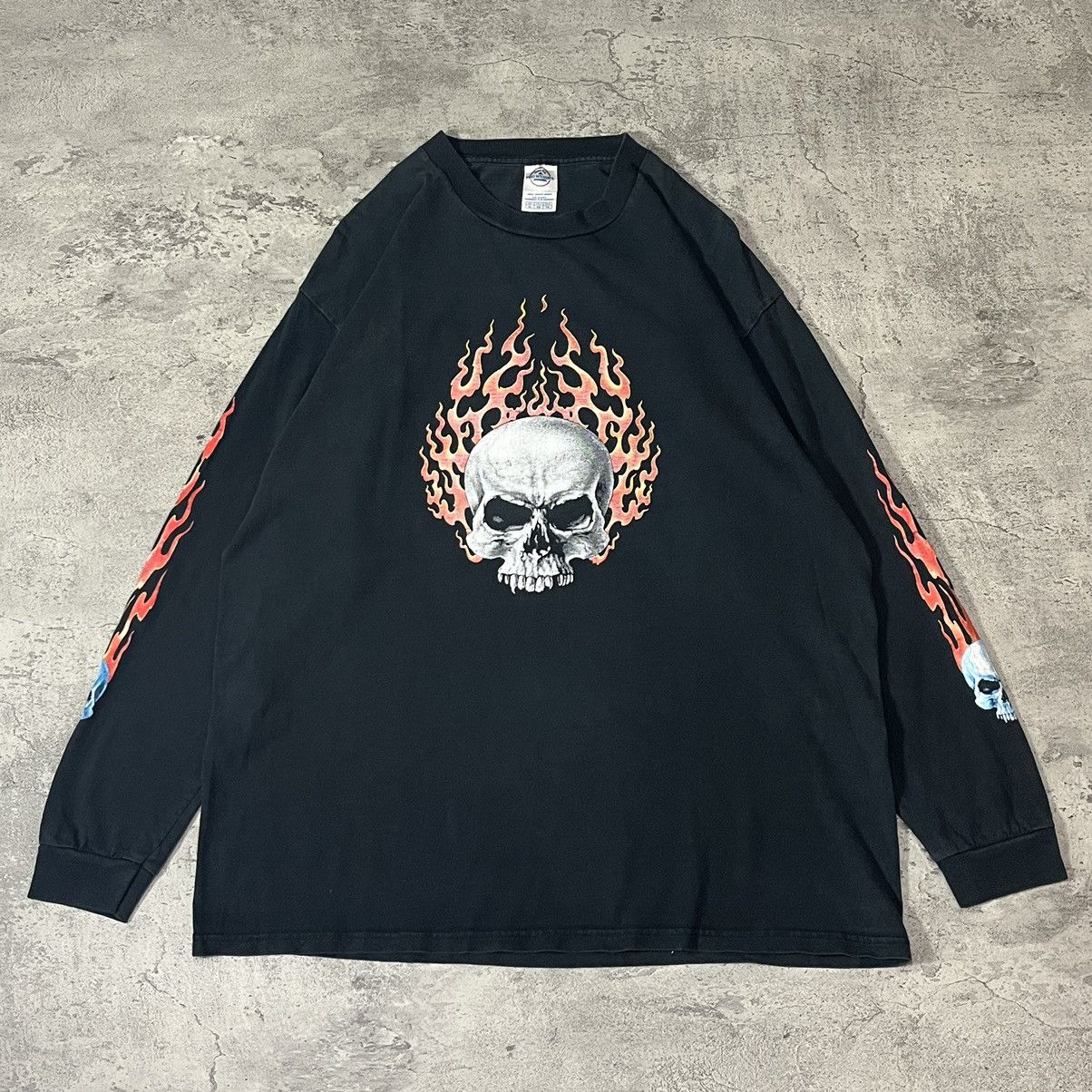 Vintage Hudson Leather FL Series Flame Sleeve Tee - Black