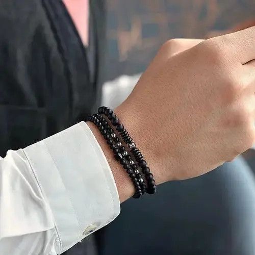 Other Black 3 pieces/ set Bead Bracelet Size ONE SIZE - 1 Thumbnail