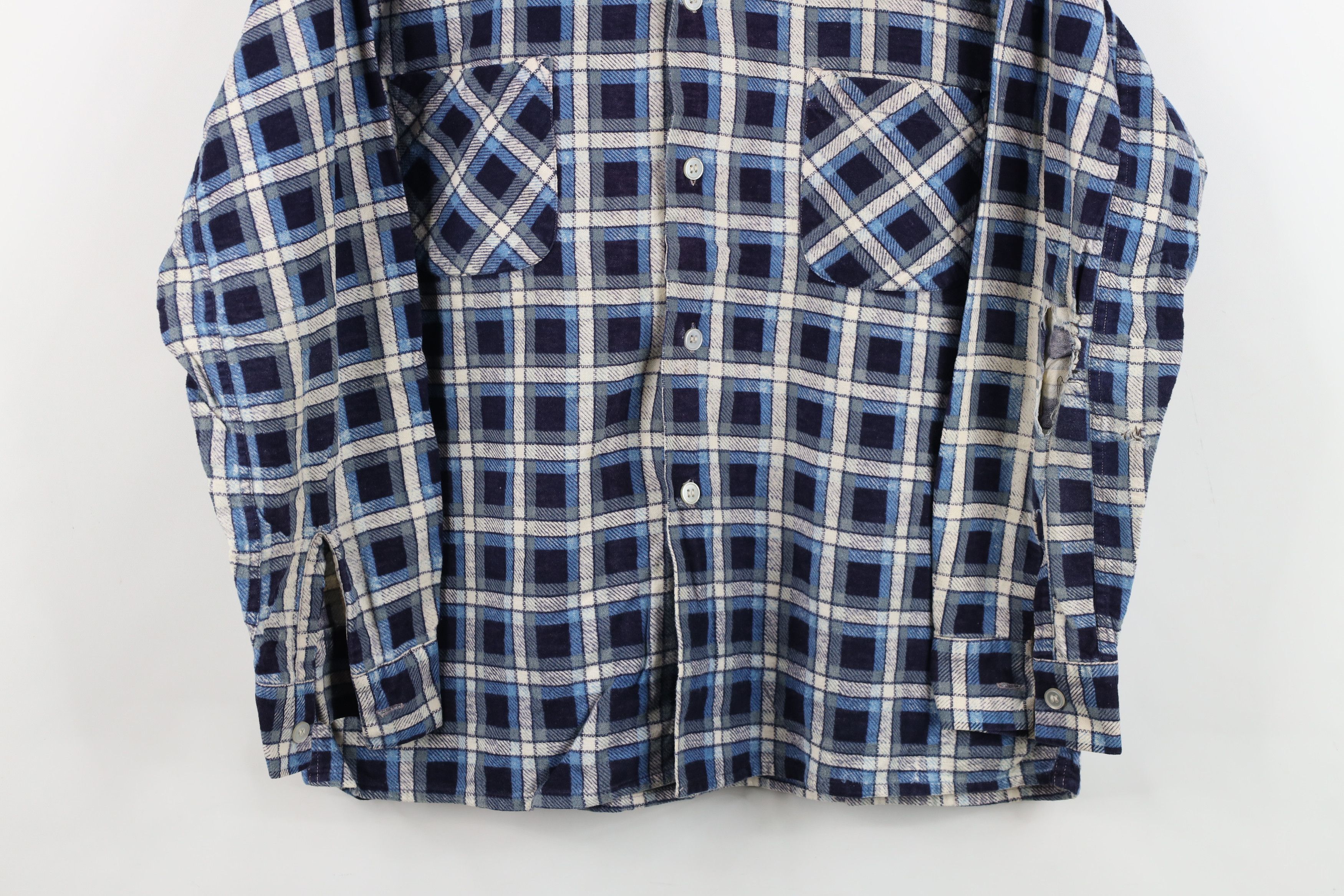 Vintage Vintage 60s 70s Streetwear Flannel Collared Button Shirt Size US M / EU 48-50 / 2 - 3 Thumbnail