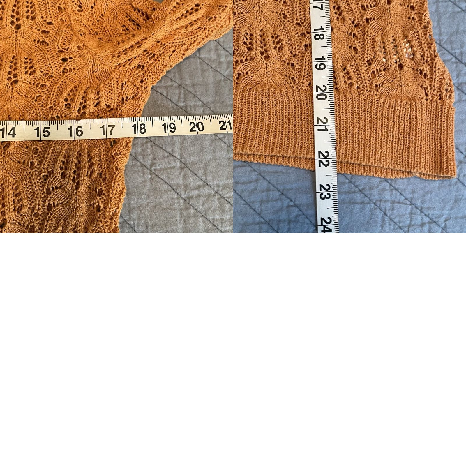 J. Jill J.Jill Sweater Pullover Knit 3/4 Sleeve Open-Knit Lightweight Orange Size S XS Women's Crochet Pullover - 90% Cotton/20% Nylon Size S / US 4 / IT 40 - 8 Thumbnail