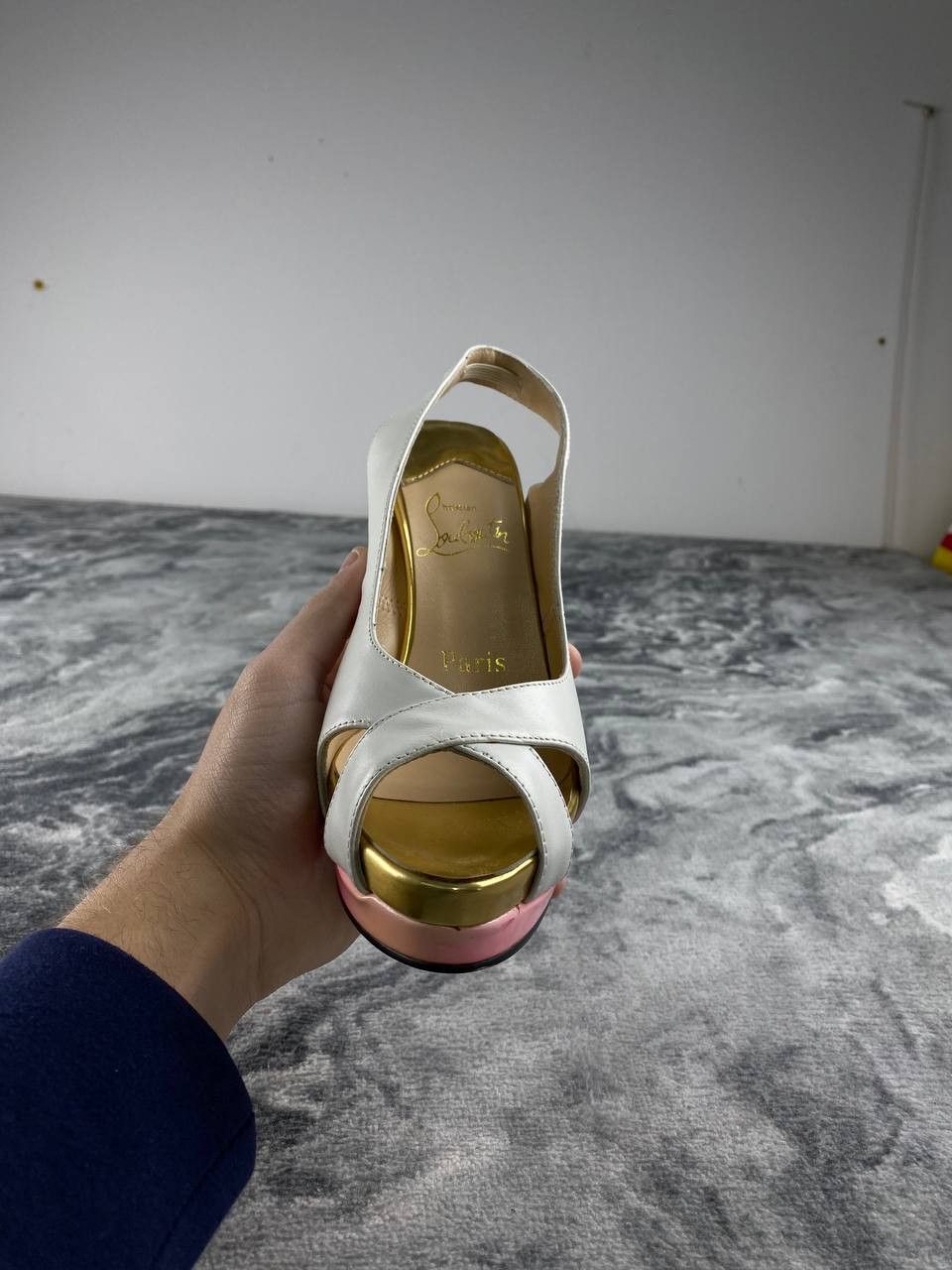 Christian Louboutin Christian Louboutin 140 Nude Leather Slingback Heels Size US 6 / IT 36 - 8 Thumbnail